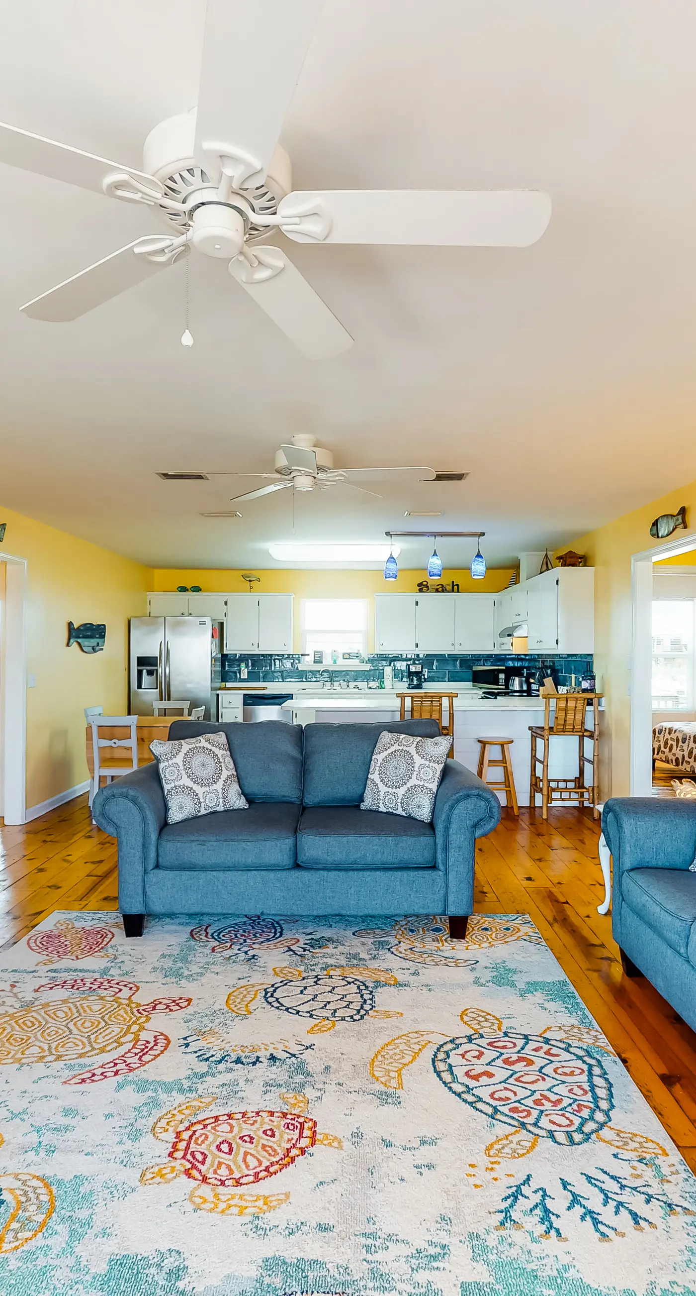 Dog-friendly, water view beach house with a full kitchen, furnished deck, private