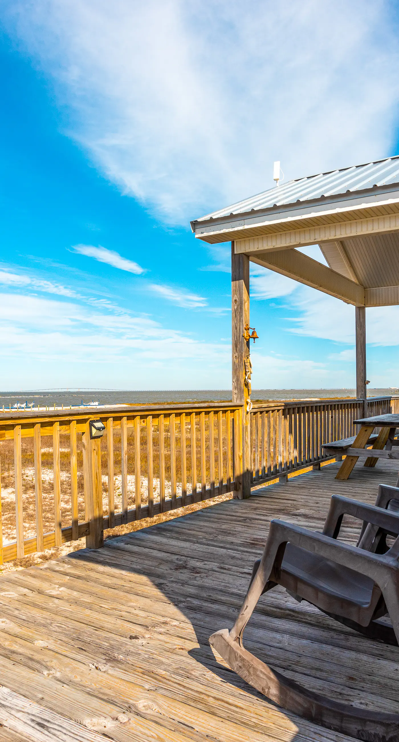 Dog-friendly, water view beach house with a full kitchen, furnished deck, private
