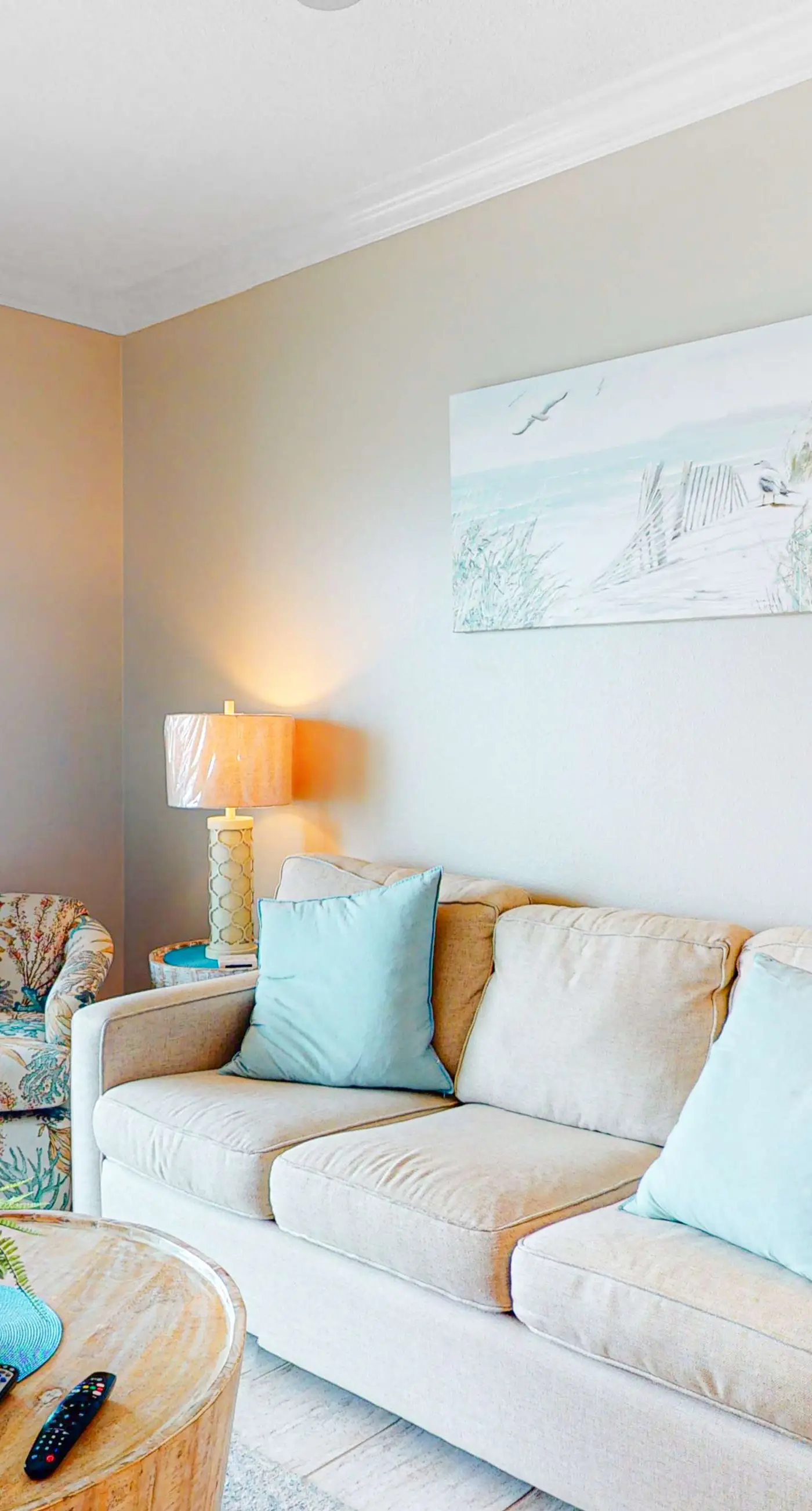 Waterfront beach home with deck, balcony, central AC, & washer dryer