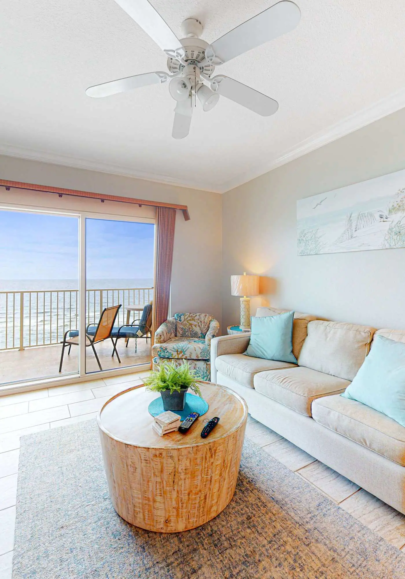 Waterfront beach home with deck, balcony, central AC, & washer dryer