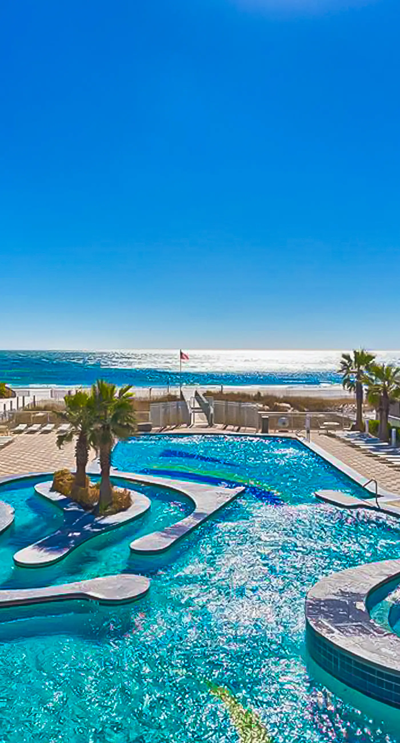 Gulf-view condo with pool, hot tub, lazy river & balcony