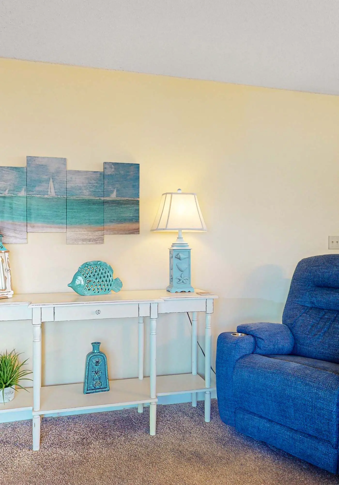 Convenient condo with balcony, beach views, pool, & central AC