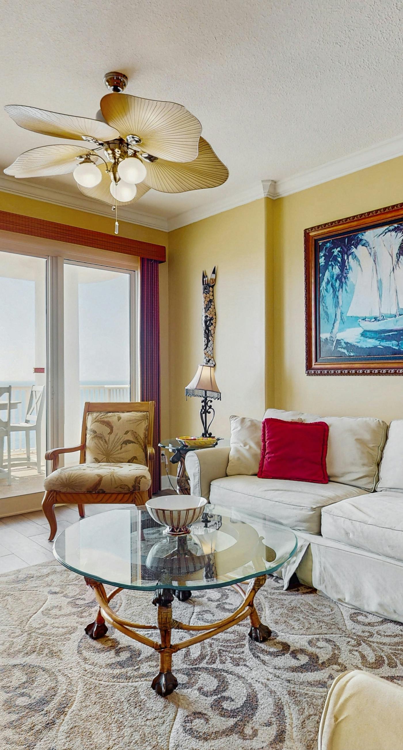 Family-friendly Gulf-front condo with private balcony, hot tub, pool, & gym