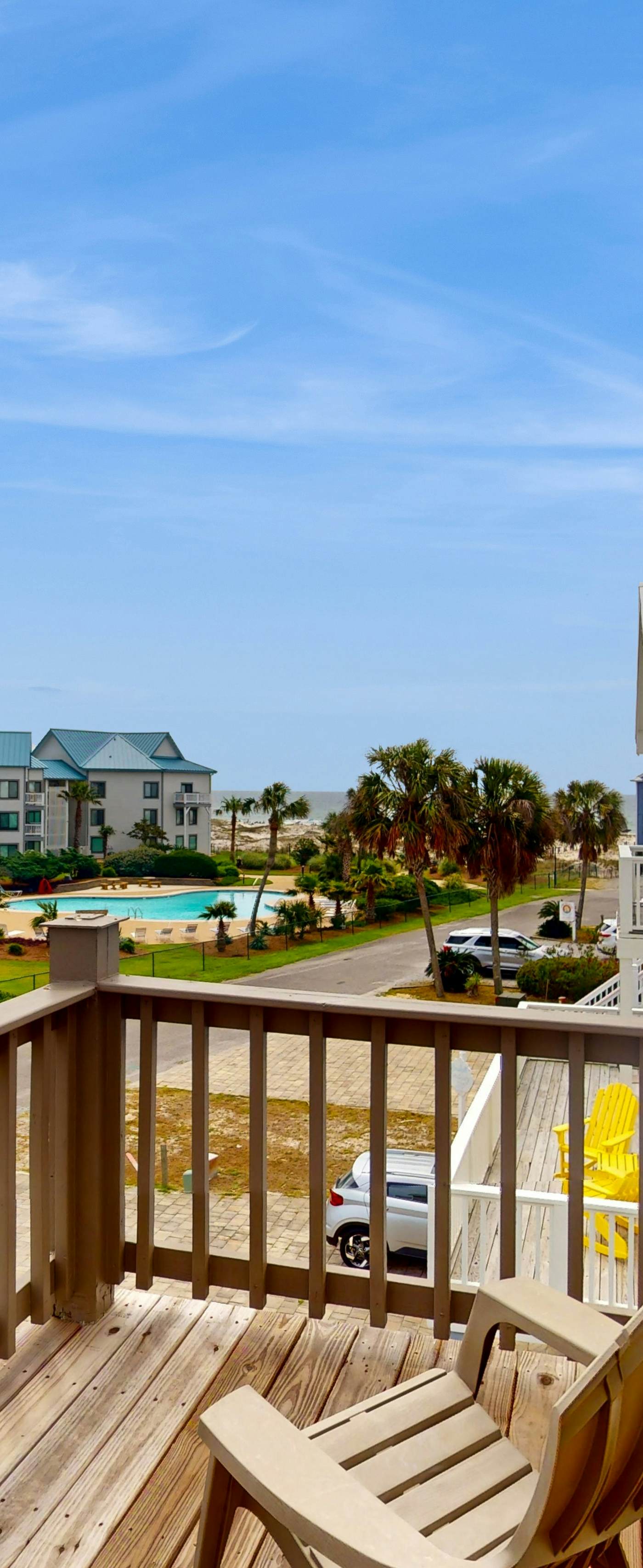 Duplex home with two-level deck, beach access, hot tub, & balcony