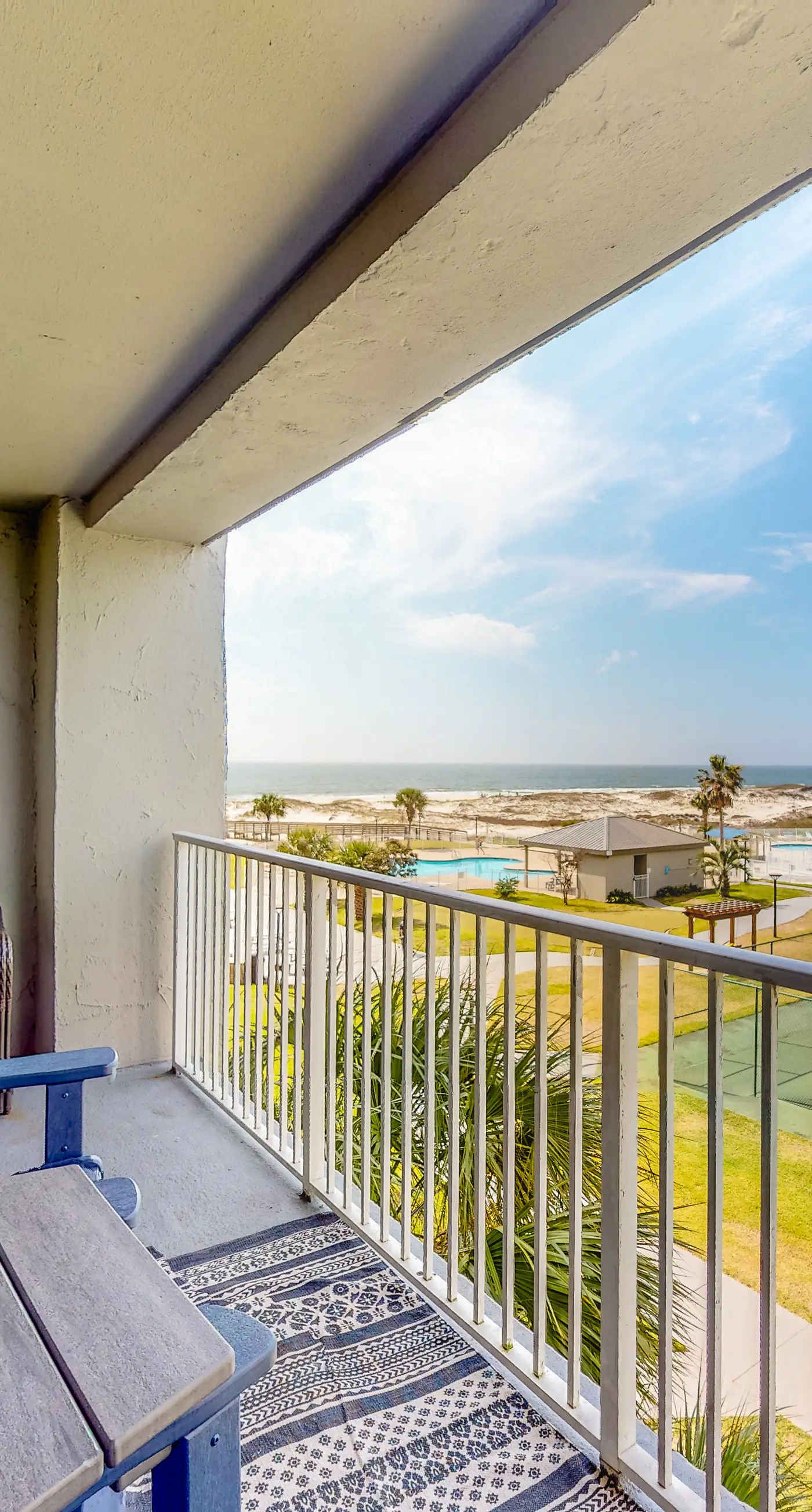 5th-floor beach Gulf-front condo with balcony, great views, & pool access