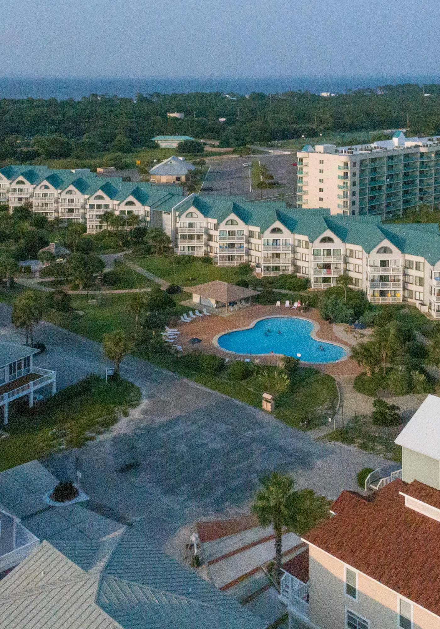 Gulf view home with two-level deck, beach access & shared pools, hot tub, gym