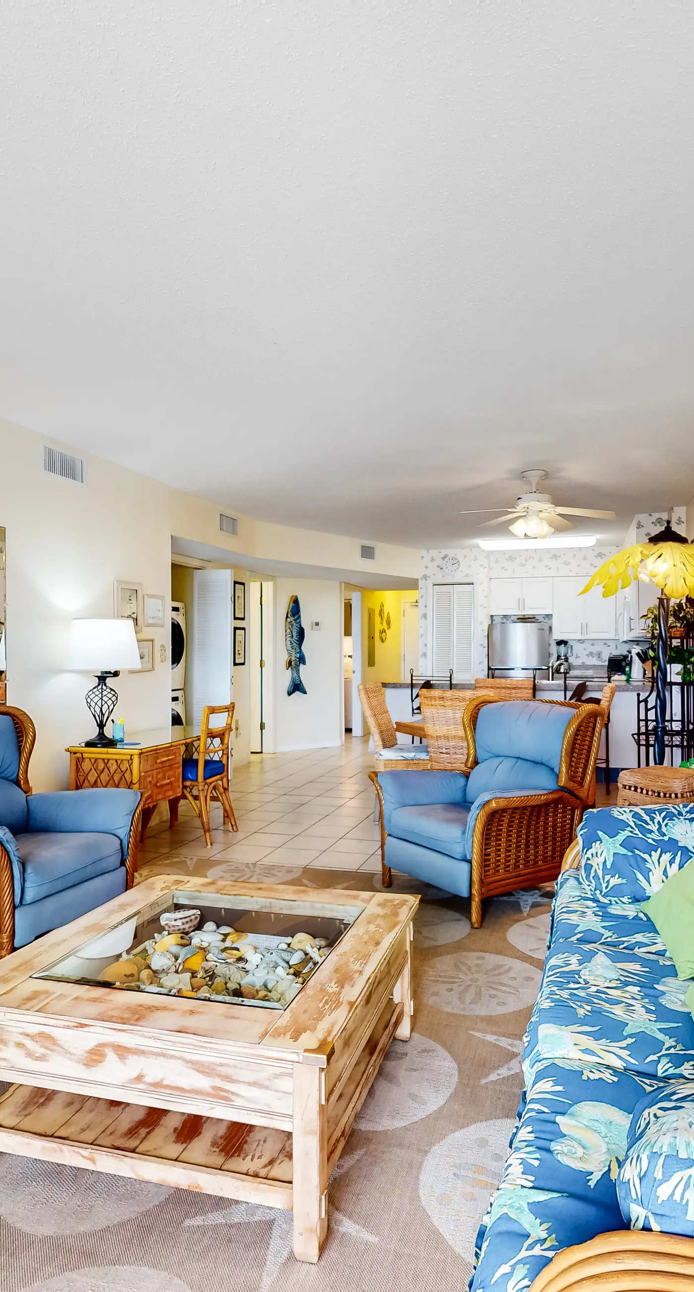 Oceanfront condo with Gulf-view balcony, beach access, pool, WiFi, & central AC