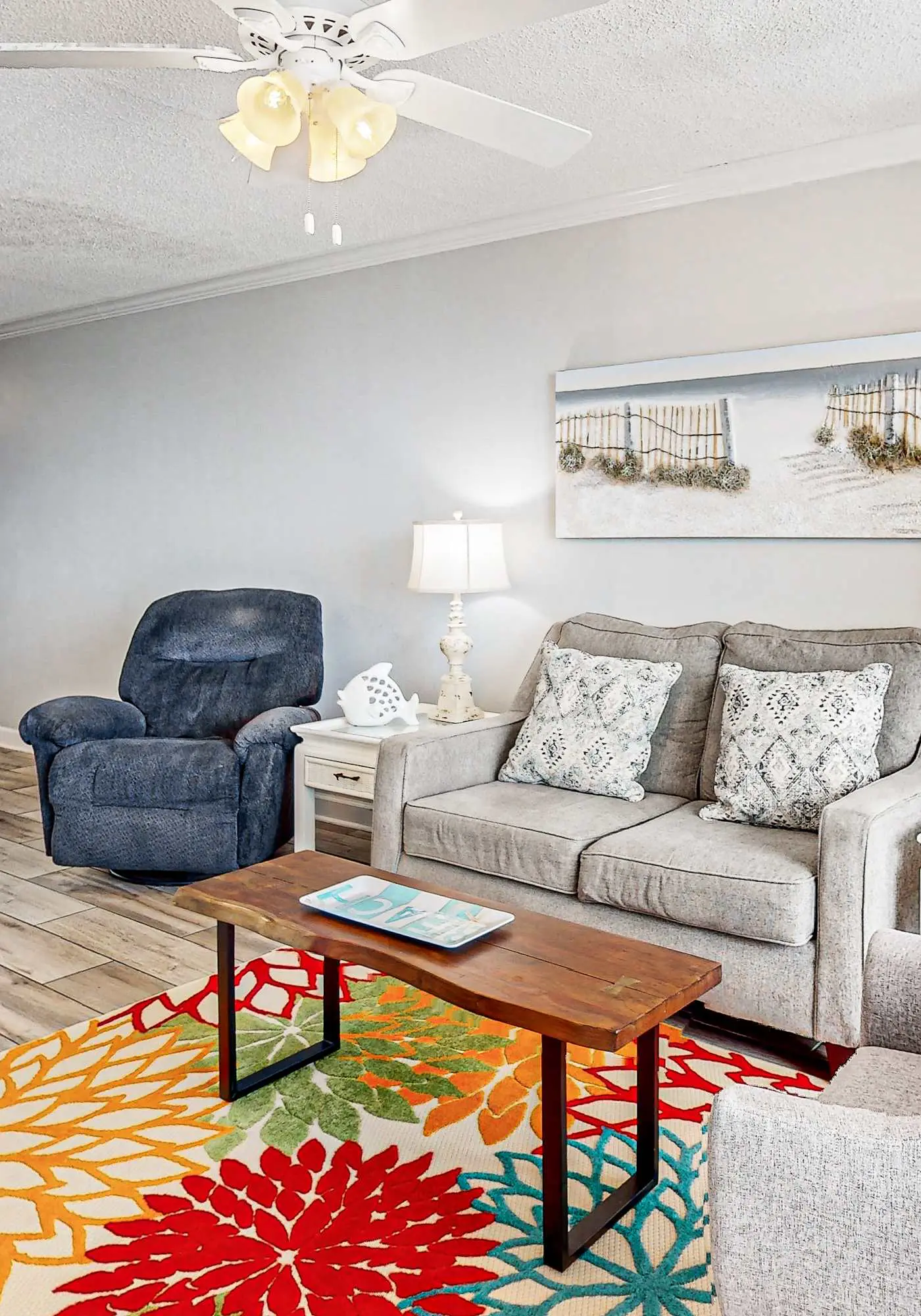 Waterfront condo with a full kitchen, pool, & beach access