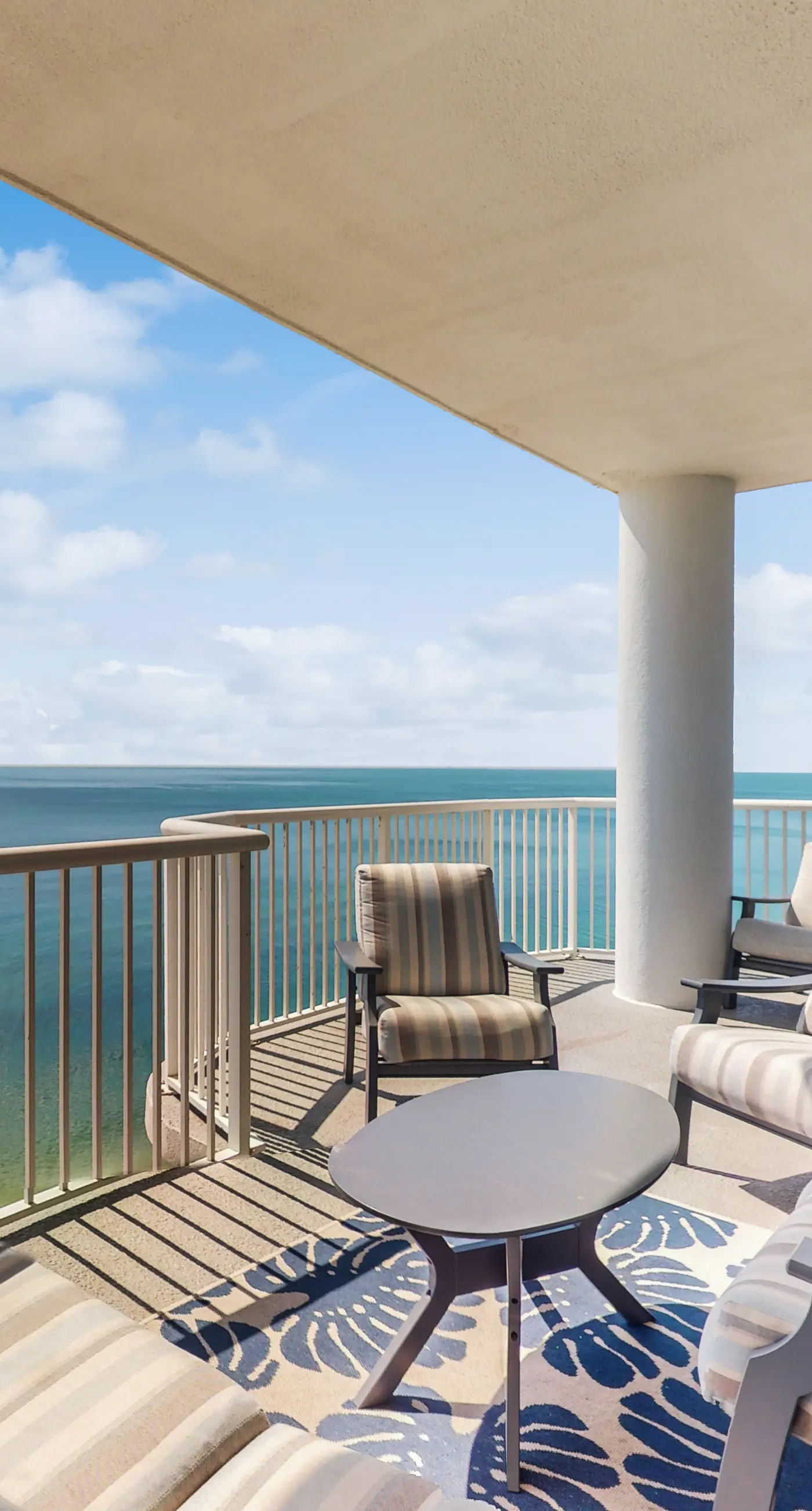 Penthouse-level, waterfront condo with epic Gulf-view balcony, pools, & gym