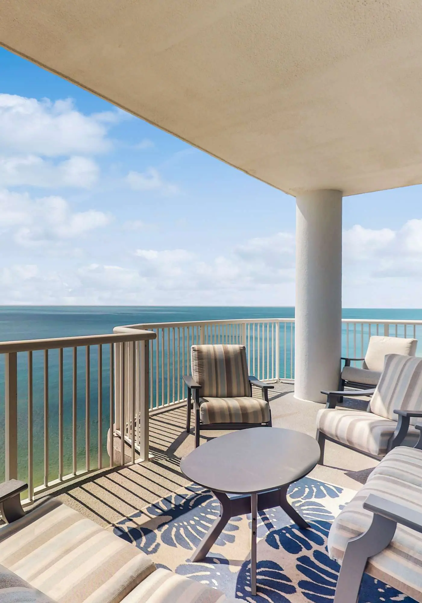 Penthouse-level, waterfront condo with epic Gulf-view balcony, pools, & gym