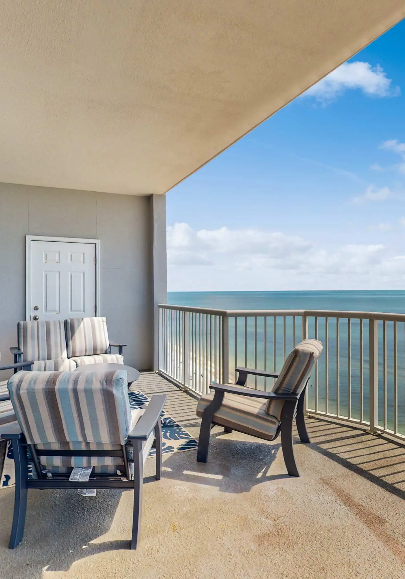 Penthouse-level, waterfront condo with epic Gulf-view balcony, pools, & gym