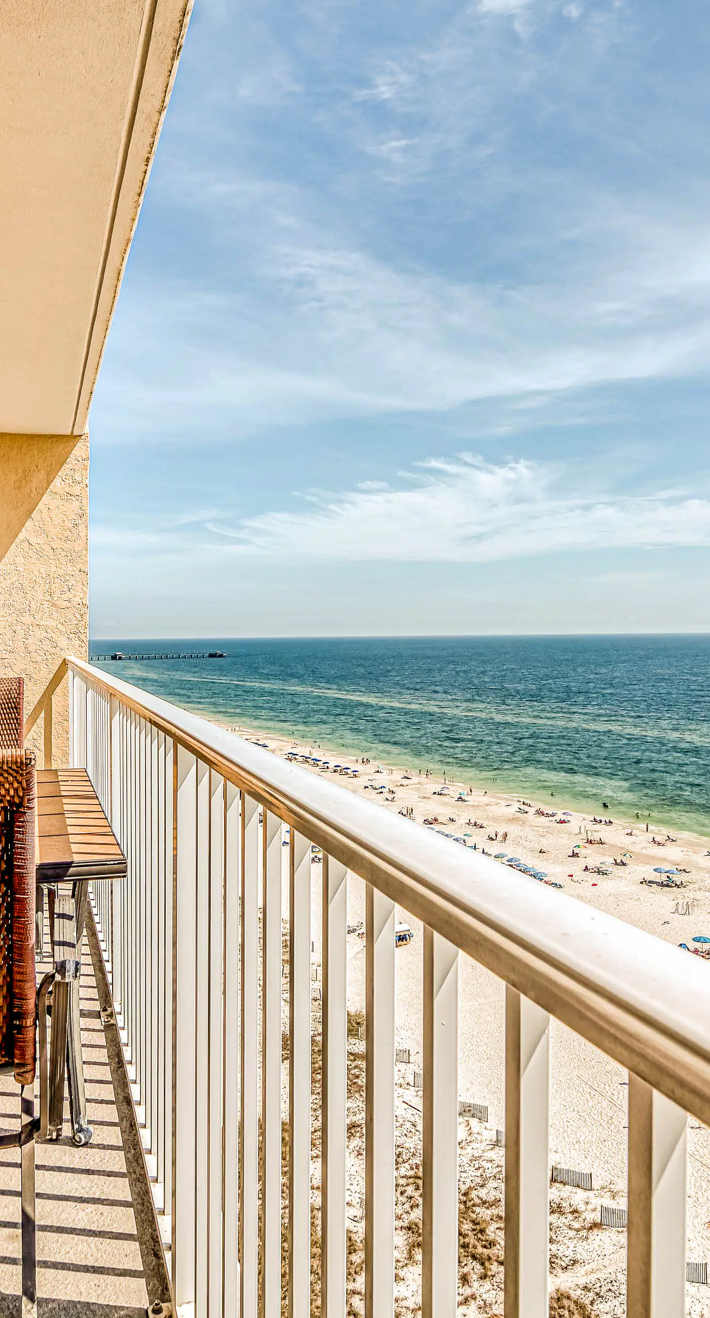 Gulf front condo with multiple community pools, a private balcony, & gym