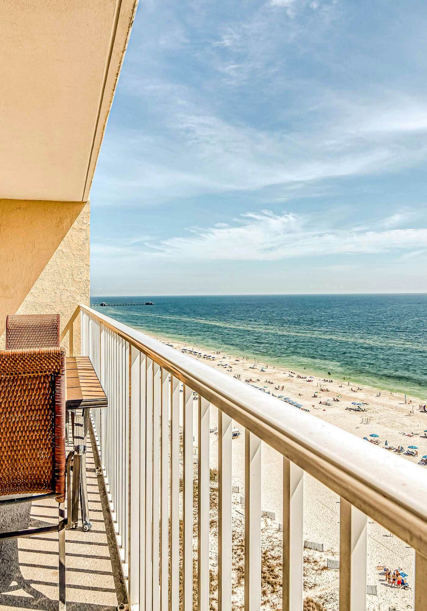 Gulf front condo with multiple community pools, a private balcony, & gym