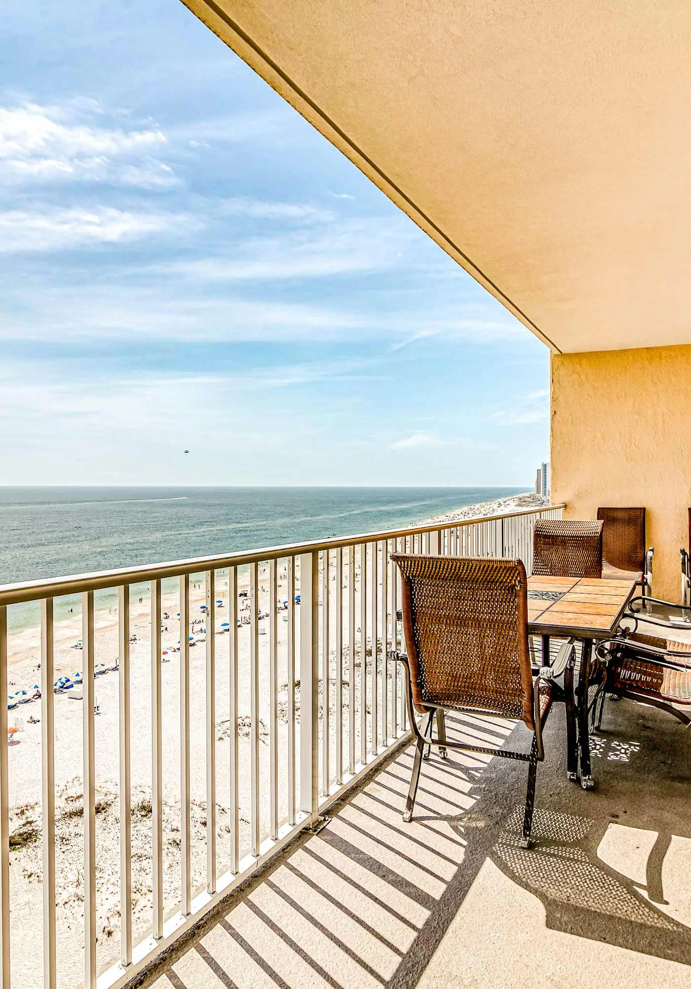 Gulf front condo with multiple community pools, a private balcony, & gym