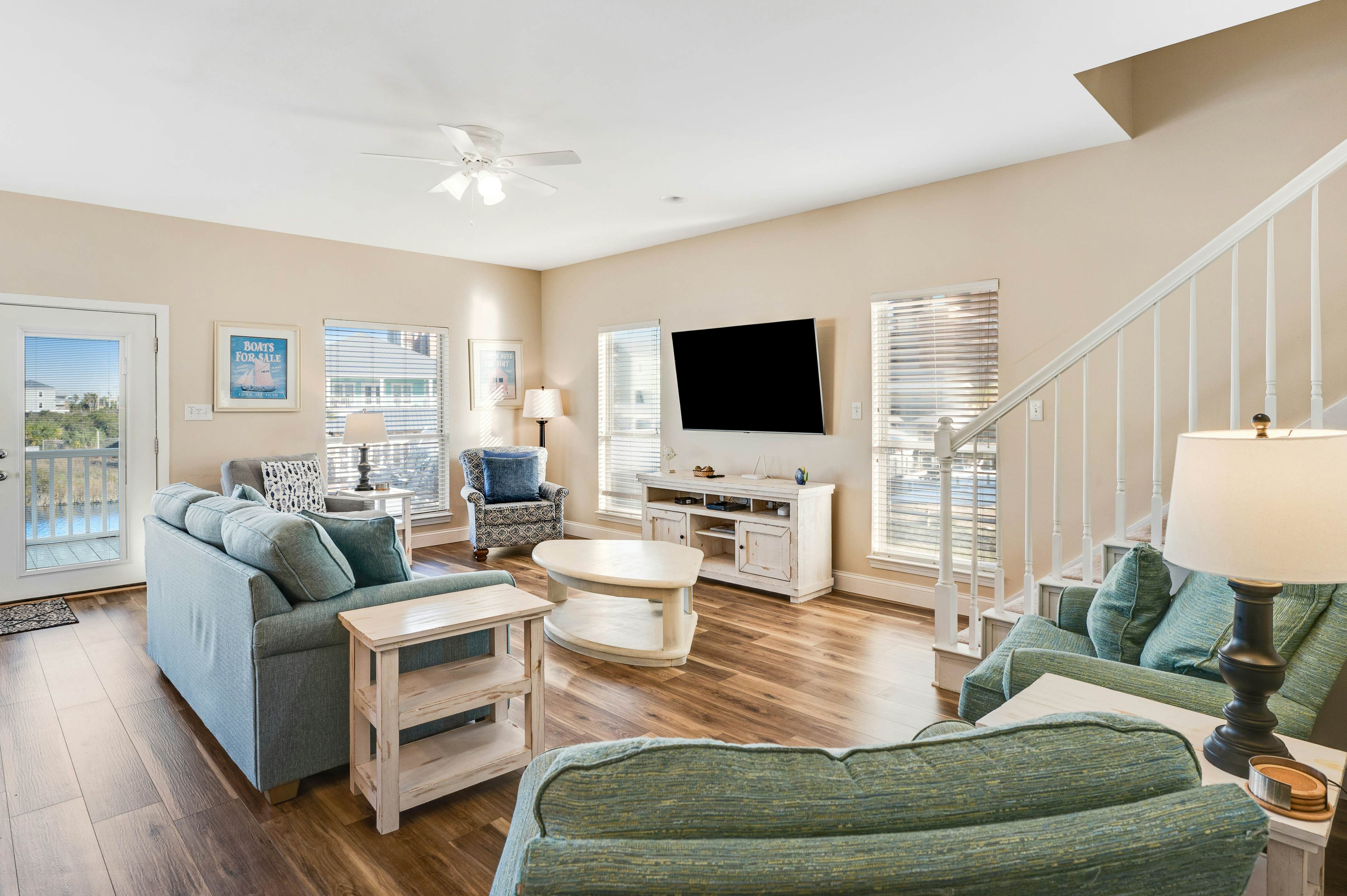 Quaint waterfront home with private decks, great views, and AC - near the beach