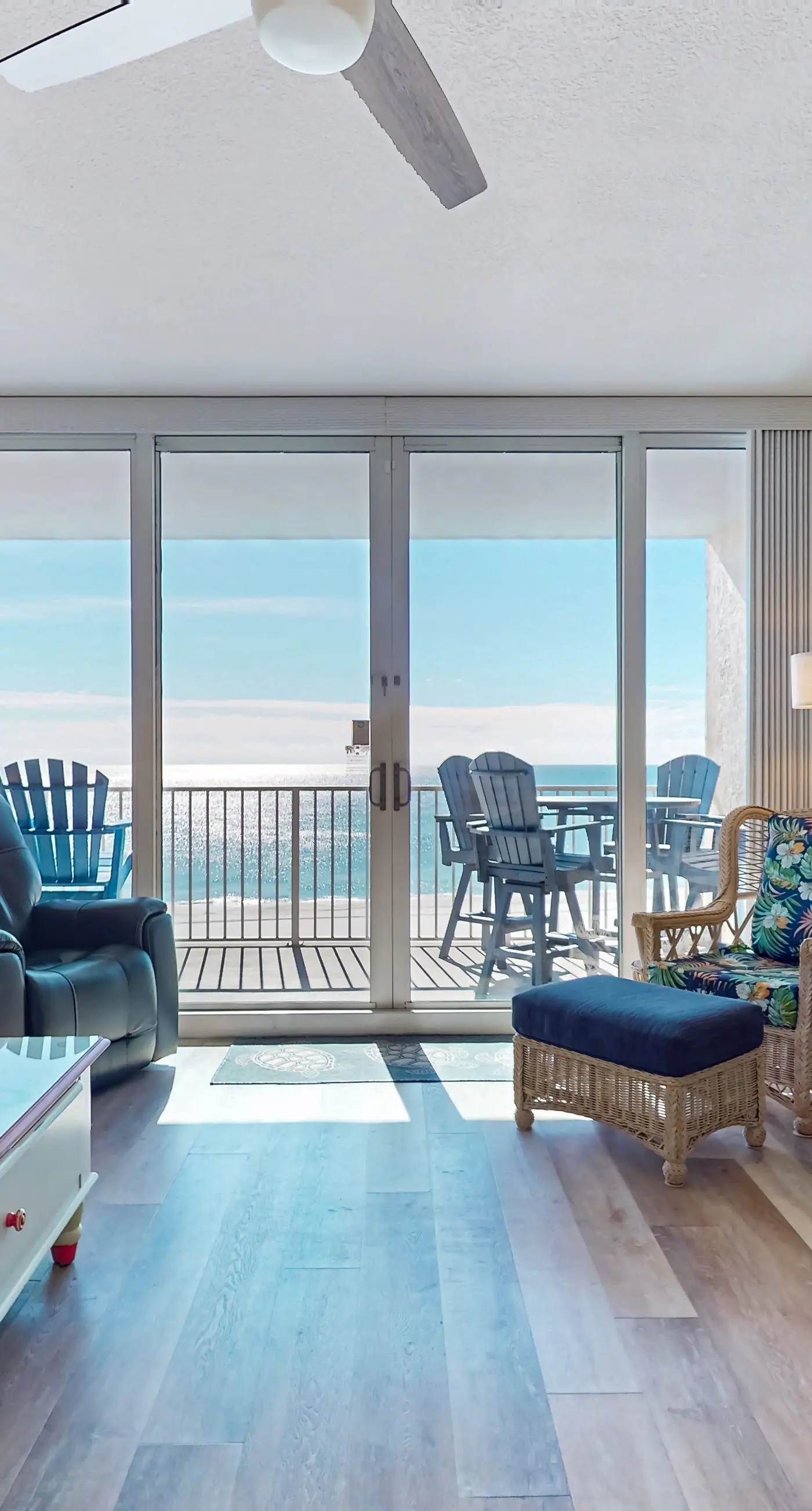 Colorful beachfront condo with Gulf views, pool, sauna, gym & W/D