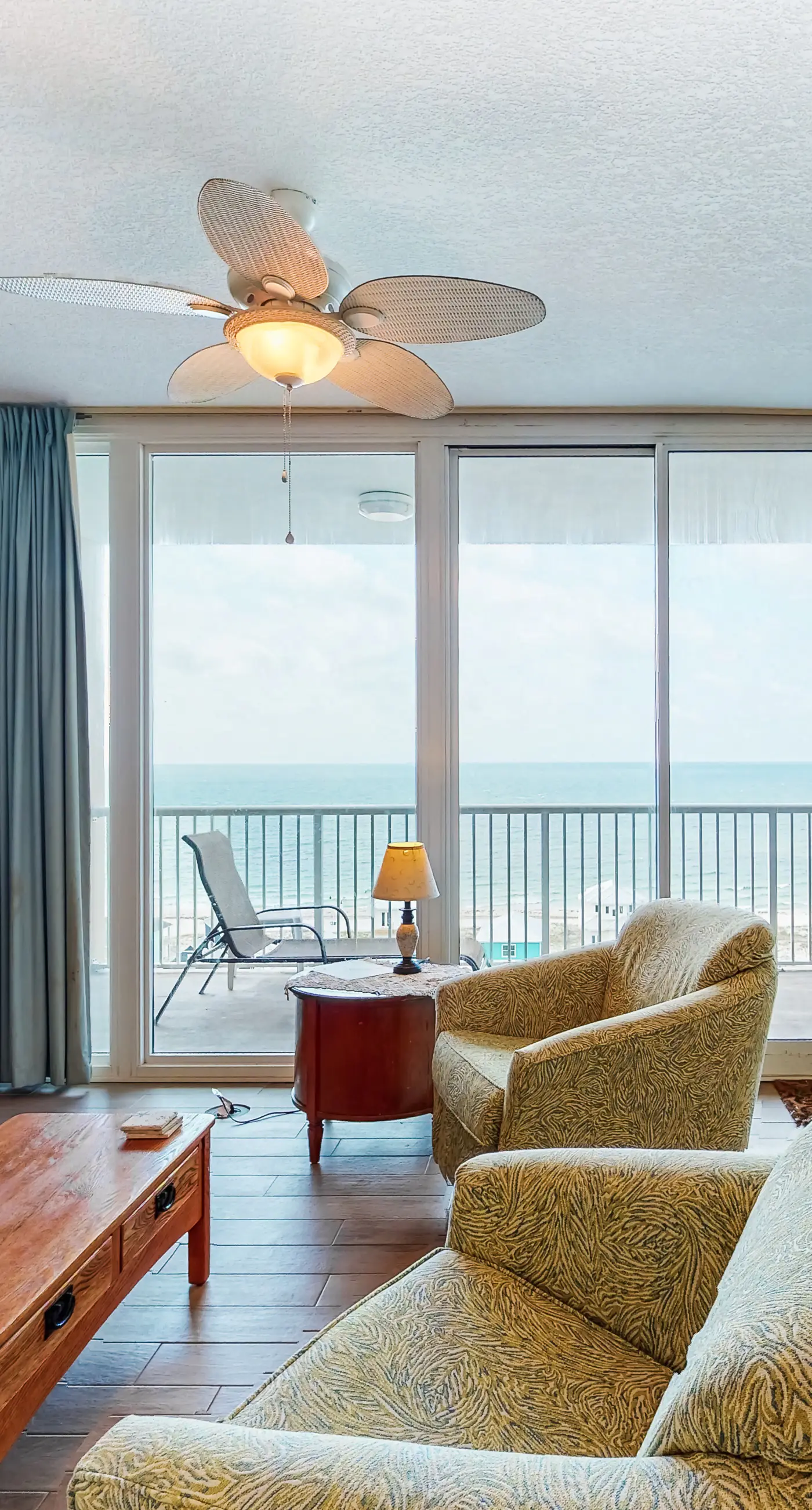 Gulf-view getaway with on-site pool, hot tub, sauna, and fitness center