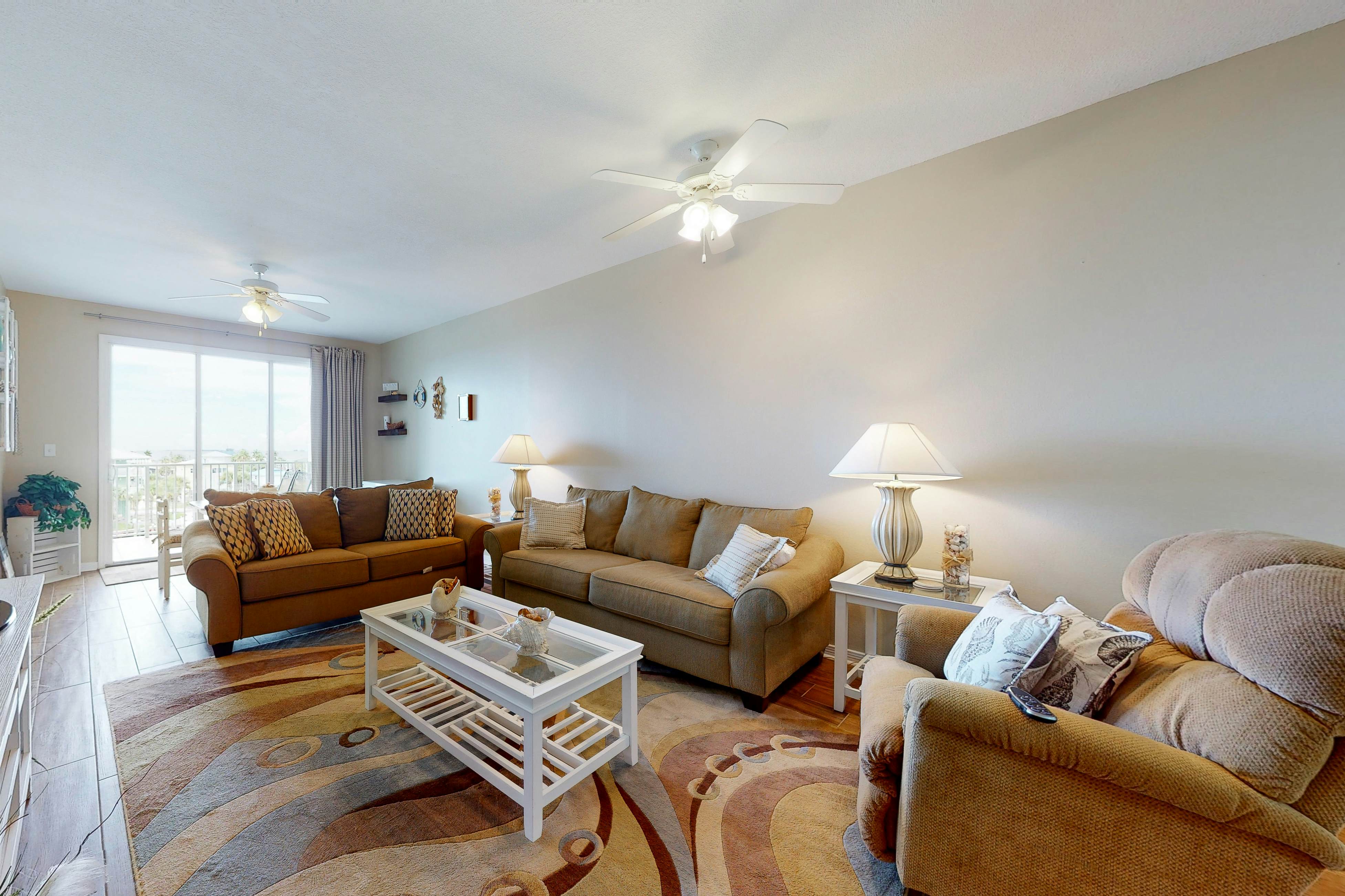 Waterfront condo with bay views, pool, hot tub, boat ramp, & private balcony