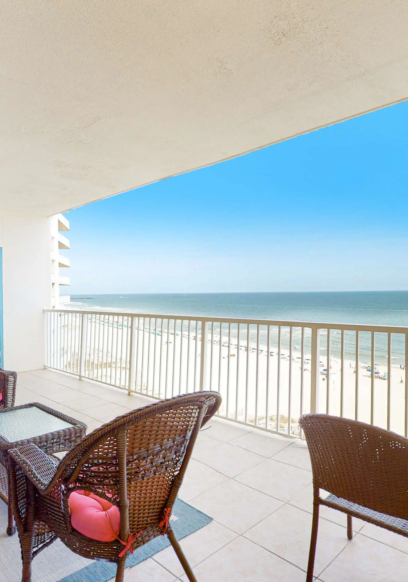 Amazing View Beachfront Condo with Resort Style Pools, Sauna, Beach Access, with a Private Balcony