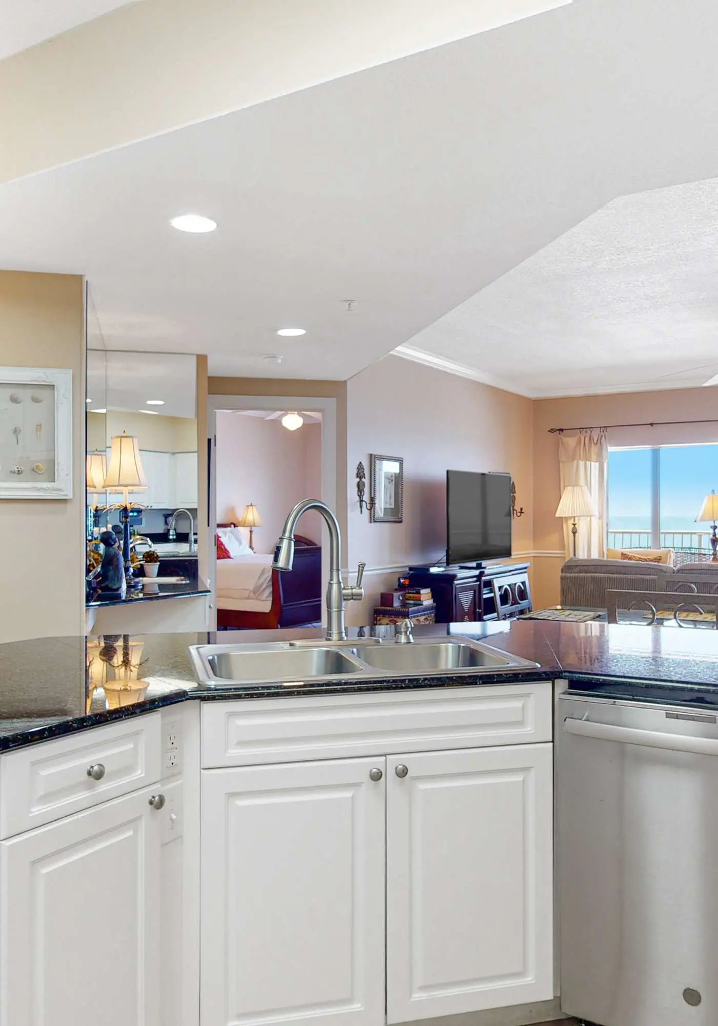 Amazing View Beachfront Condo with Resort Style Pools, Sauna, Beach Access, with a Private Balcony