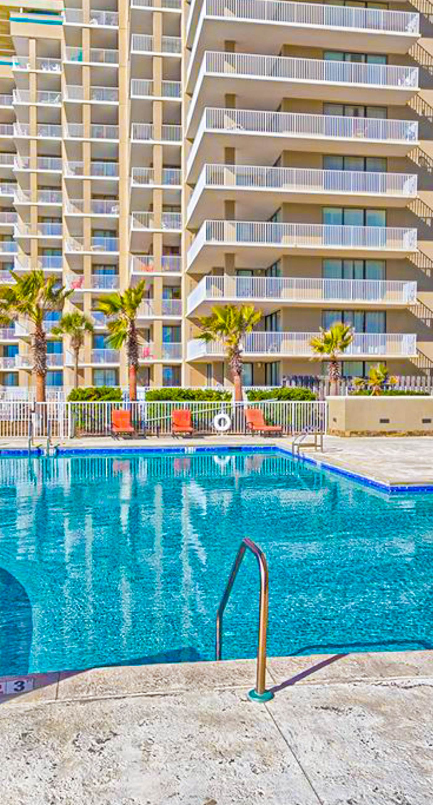 Gulf-front condo with balcony, pool, hot tub, sauna, A/C, & views