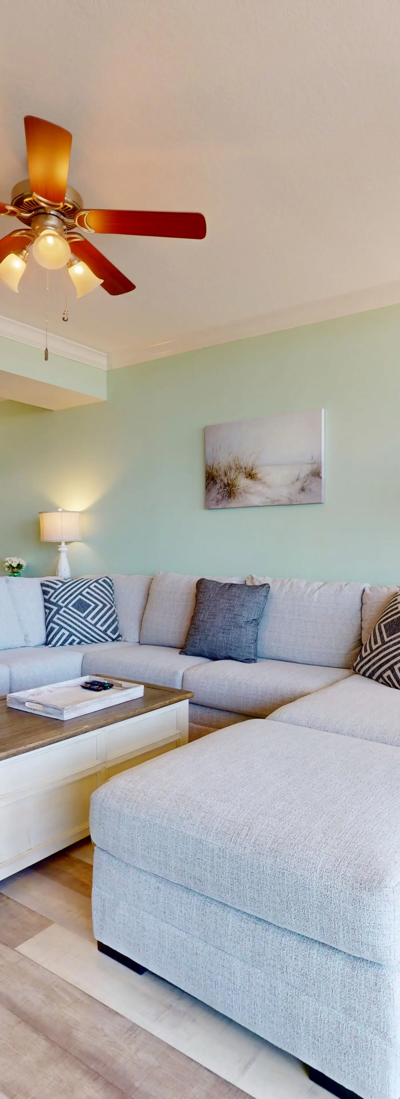 Beachfront condo with pool, private balcony, and laundry