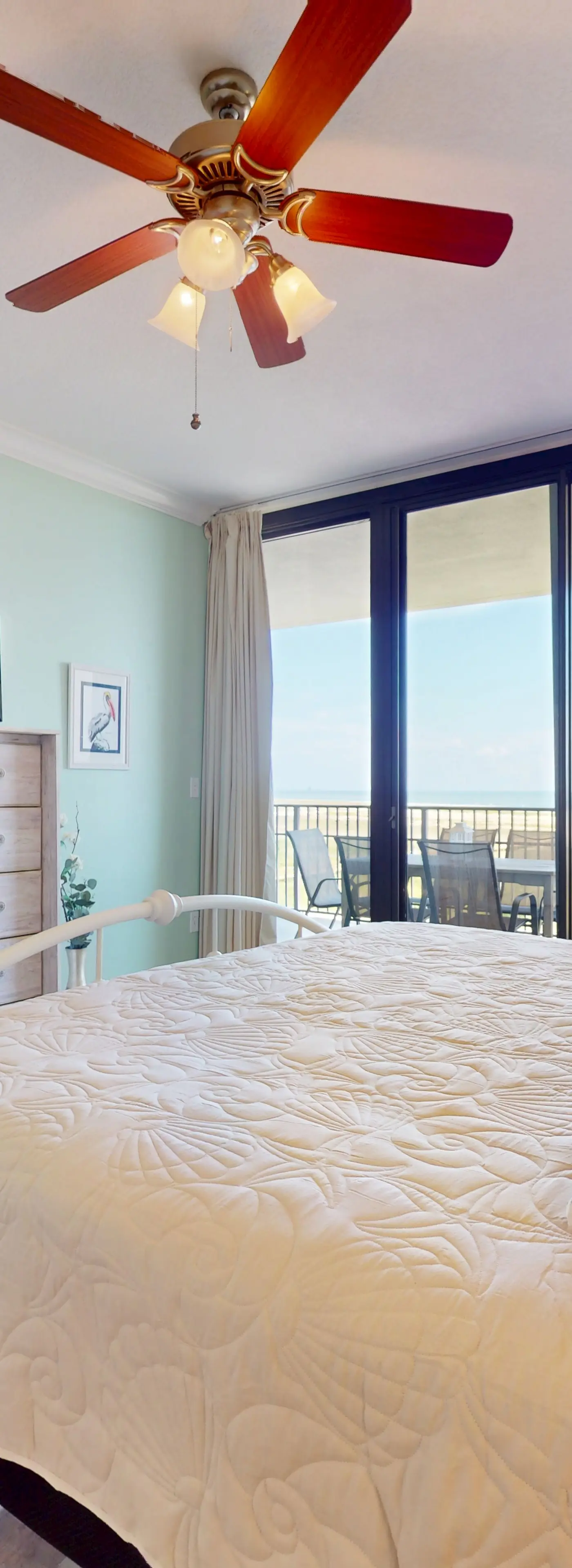 Beachfront condo with pool, private balcony, and laundry