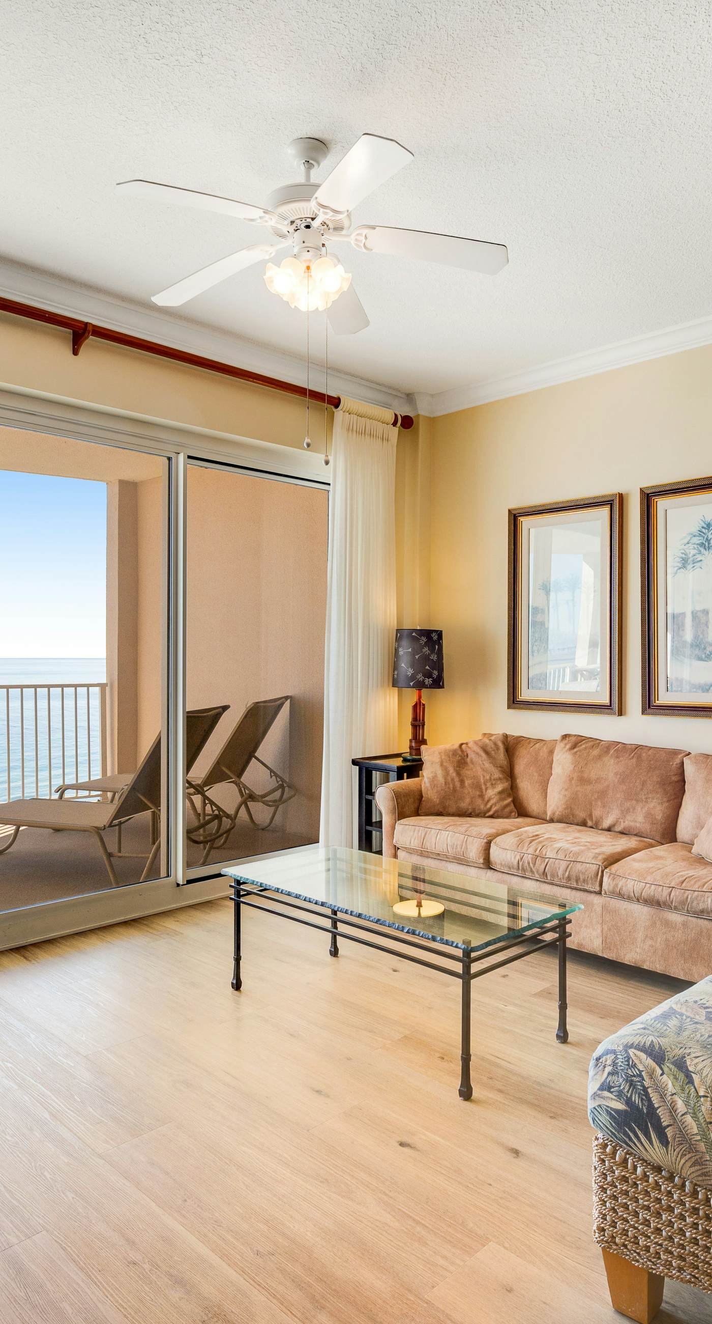Gulf-front condo with balcony, central AC, pools, hot tubs & beach access