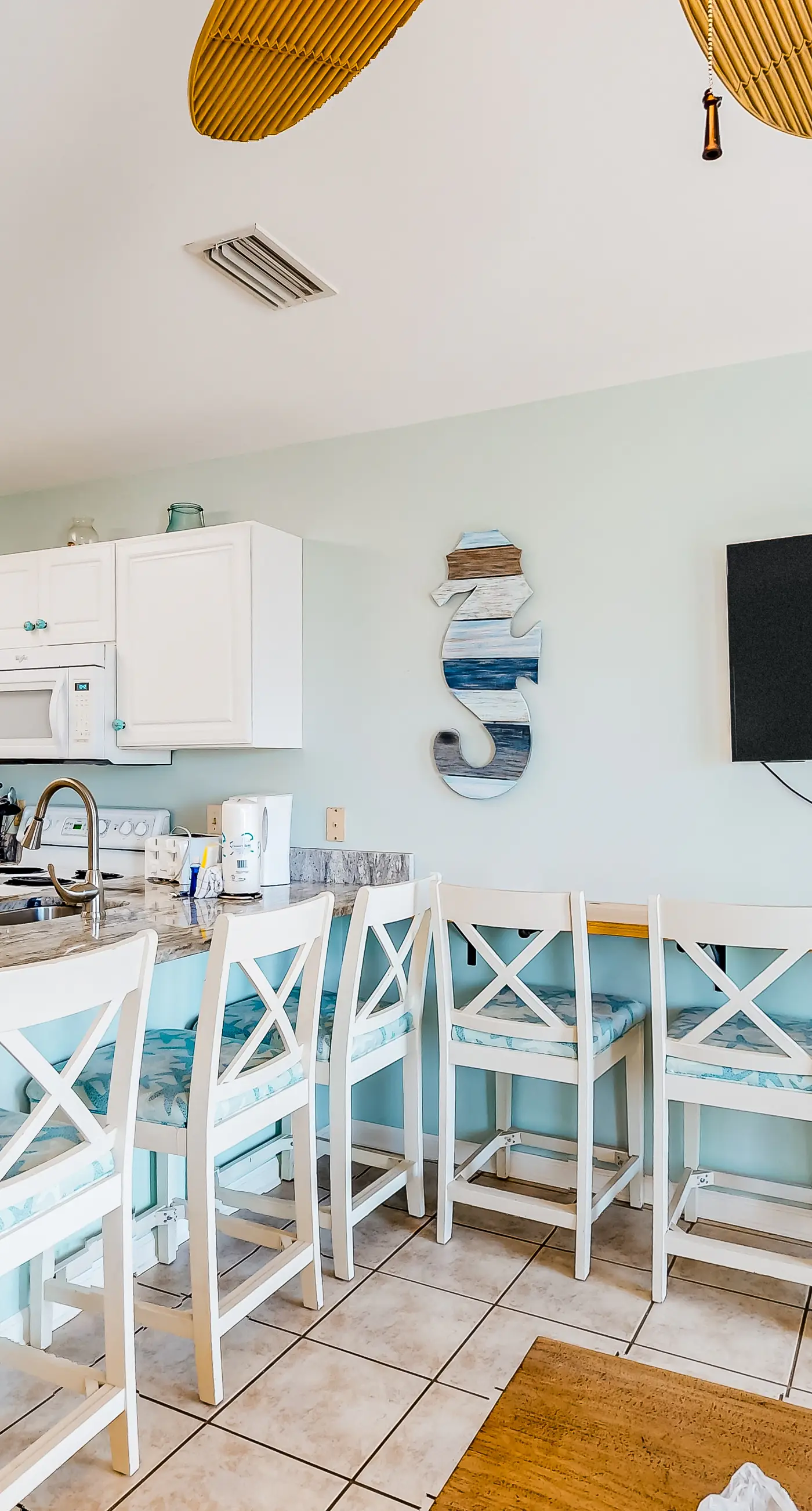 Gulf view condo with pool & fitness center - balcony, open layout, and W/D