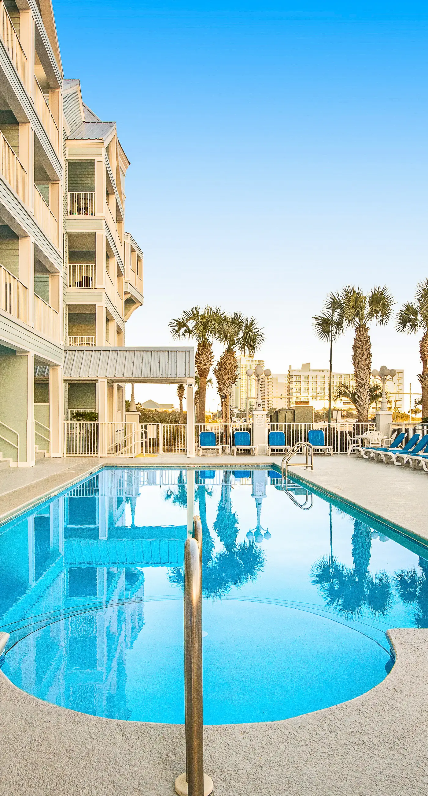 Gulf view condo with pool & fitness center - balcony, open layout, and W/D