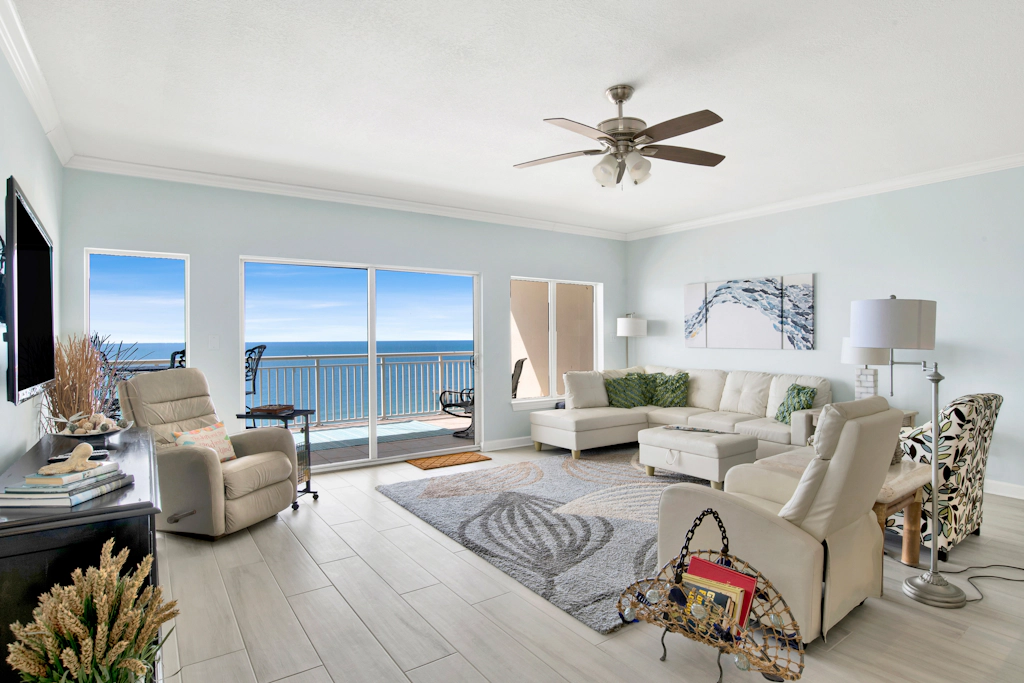 Upscale beachfront retreat w/private balcony, resort pool, sauna, & beach access