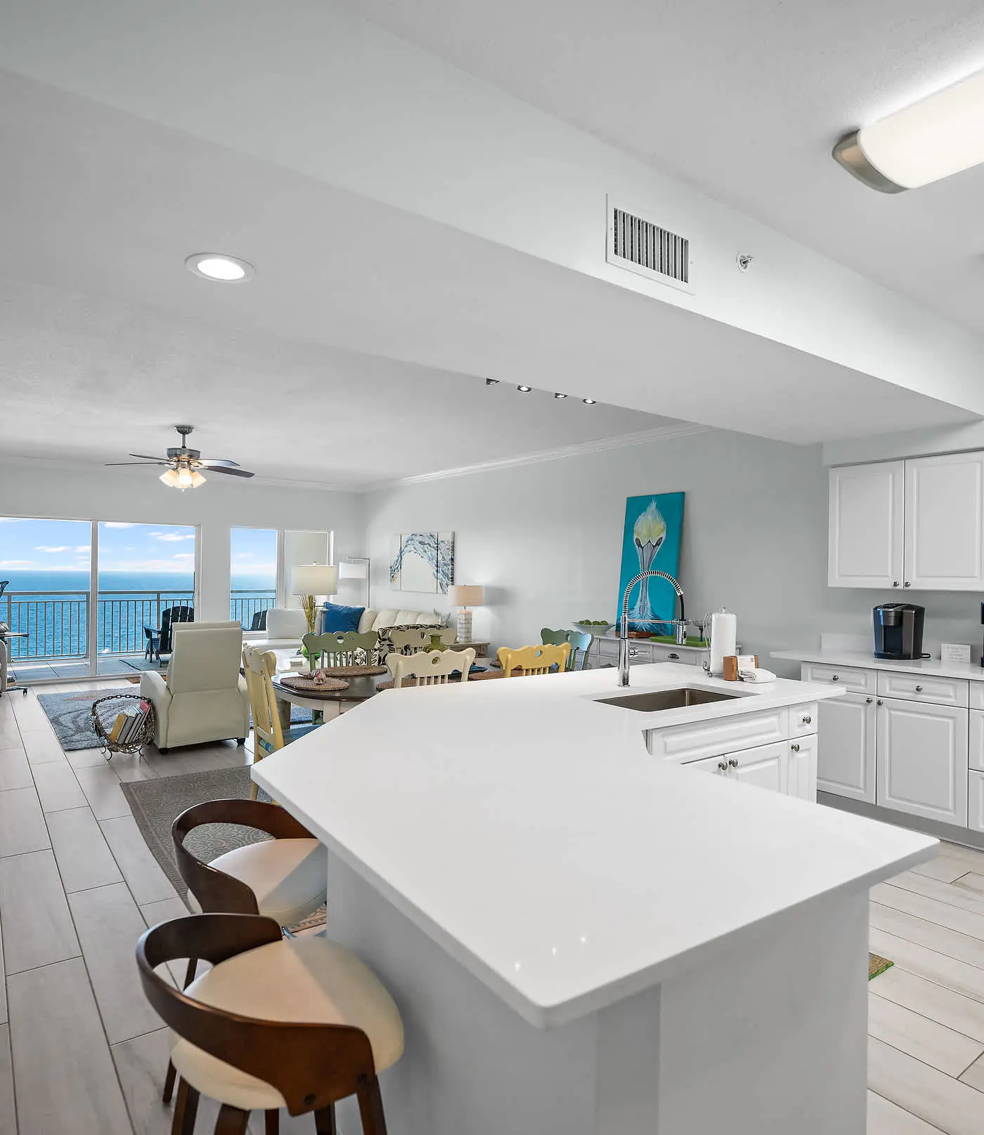 Upscale beachfront retreat w/private balcony, resort pool, sauna, & beach access