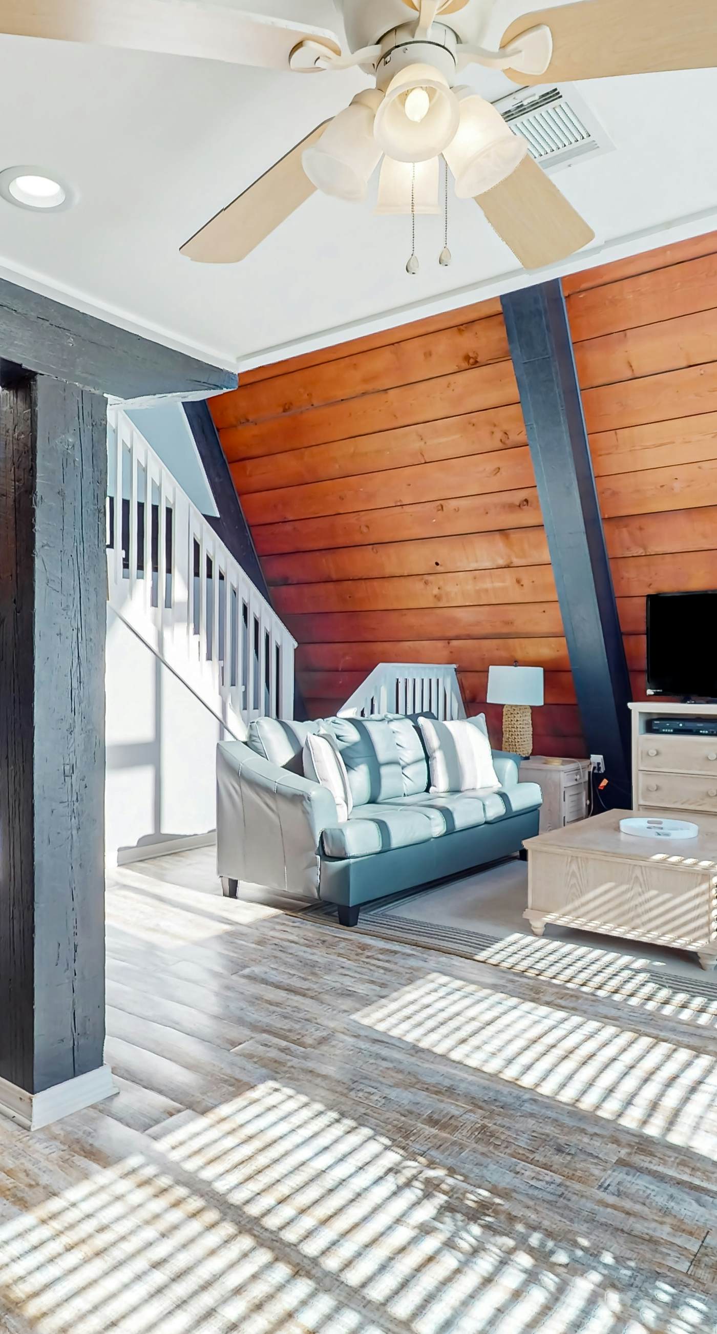 Unique beachside A-frame with porches, fantastic views & ocean access