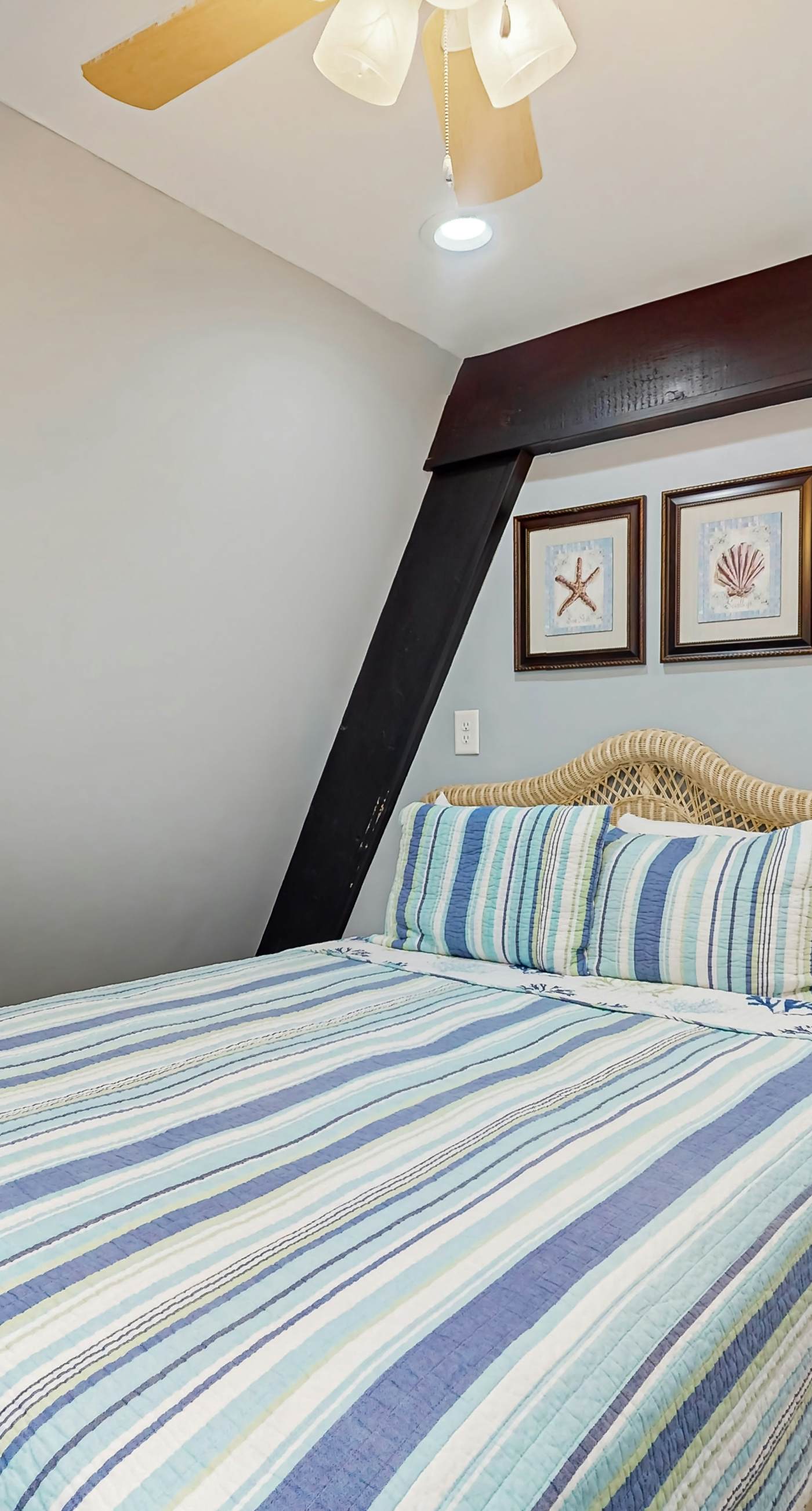 Unique beachside A-frame with porches, fantastic views & ocean access