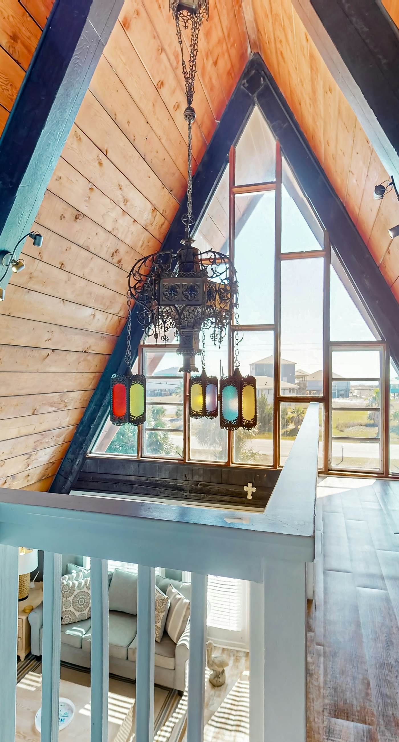 Unique beachside A-frame with porches, fantastic views & ocean access