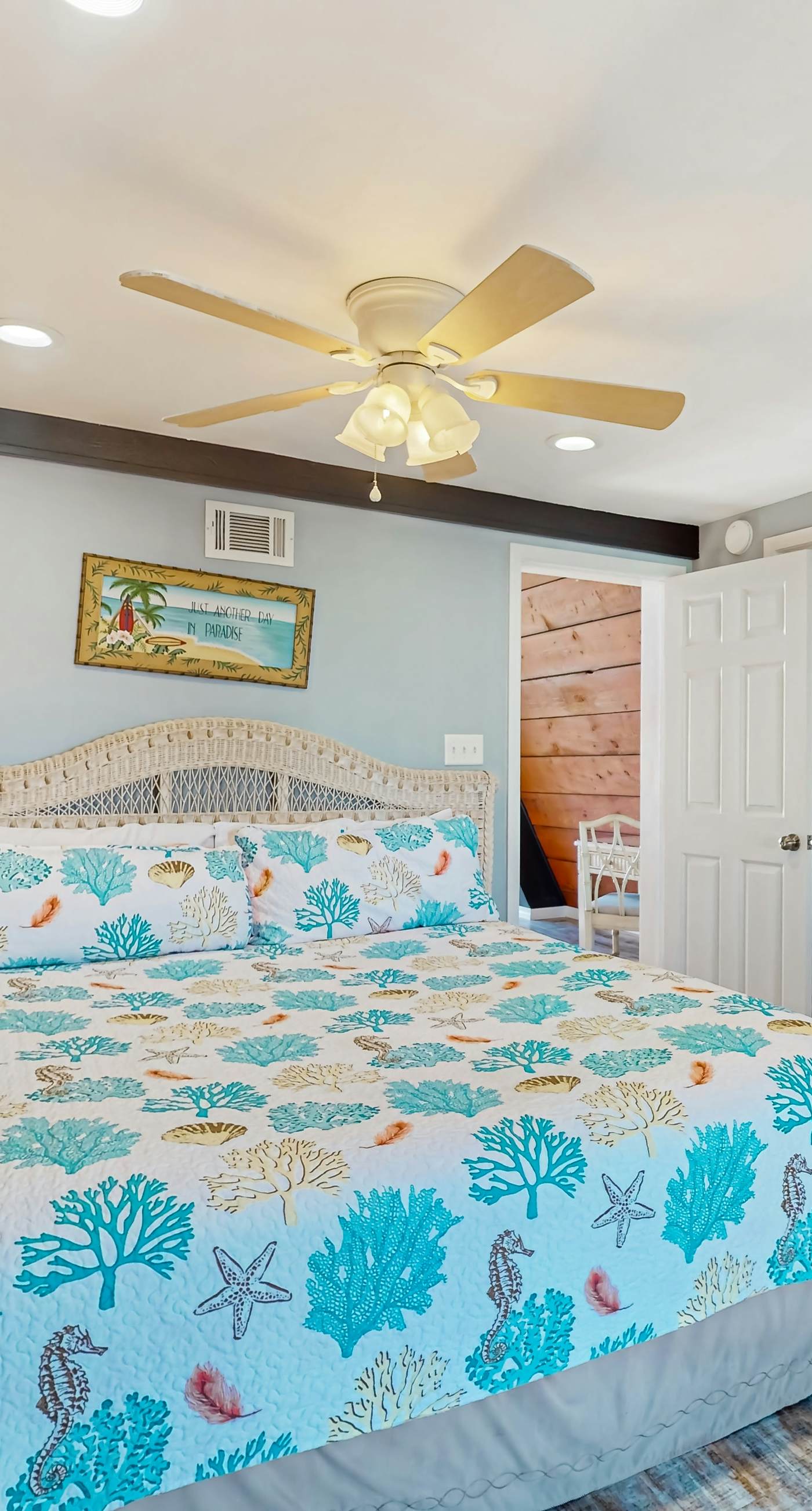 Unique beachside A-frame with porches, fantastic views & ocean access