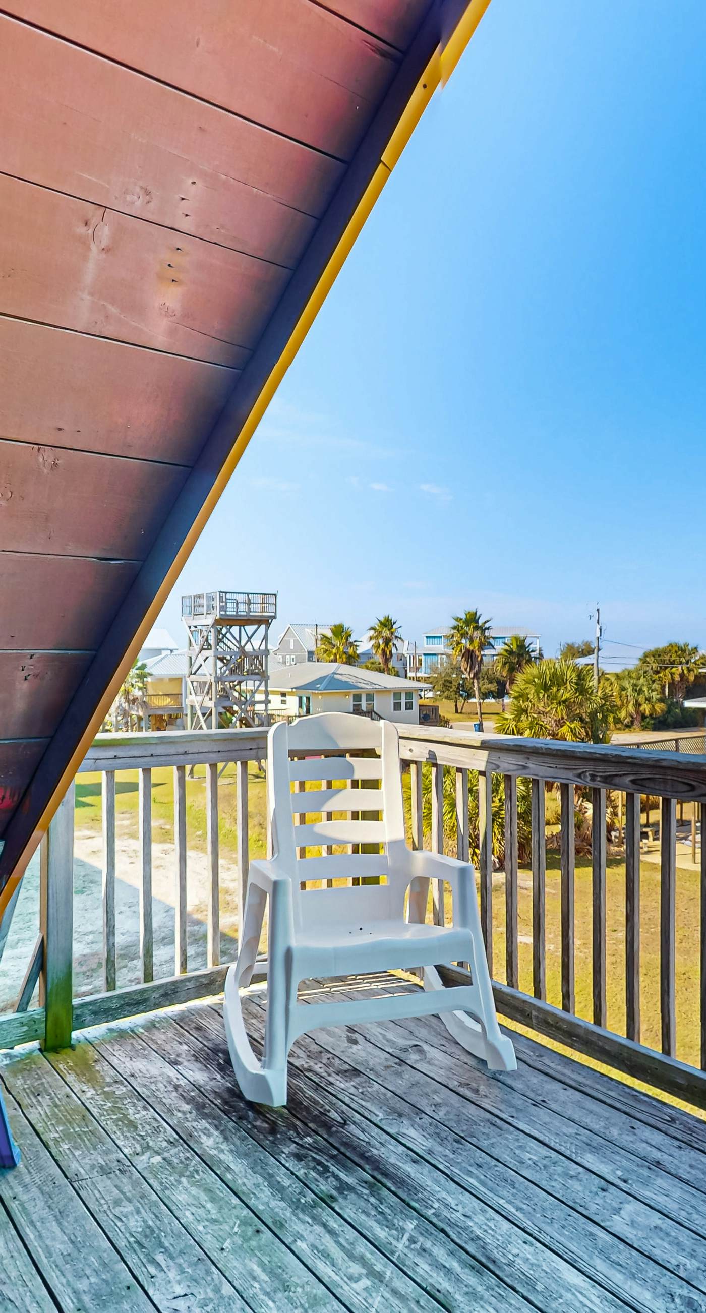 Unique beachside A-frame with porches, fantastic views & ocean access