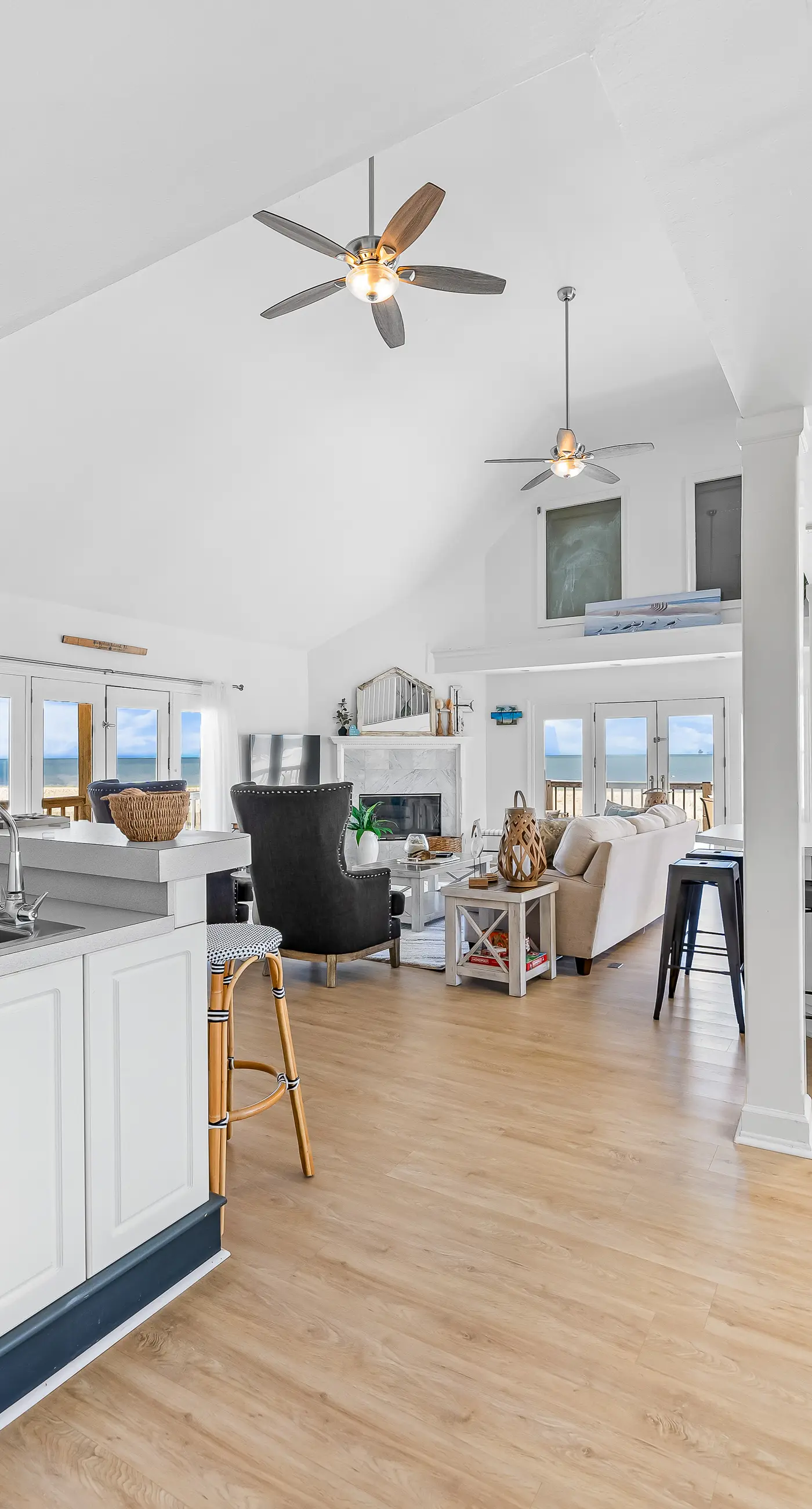 Dog-friendly beach house w/ stunning water views, wrap-around decks & a loft