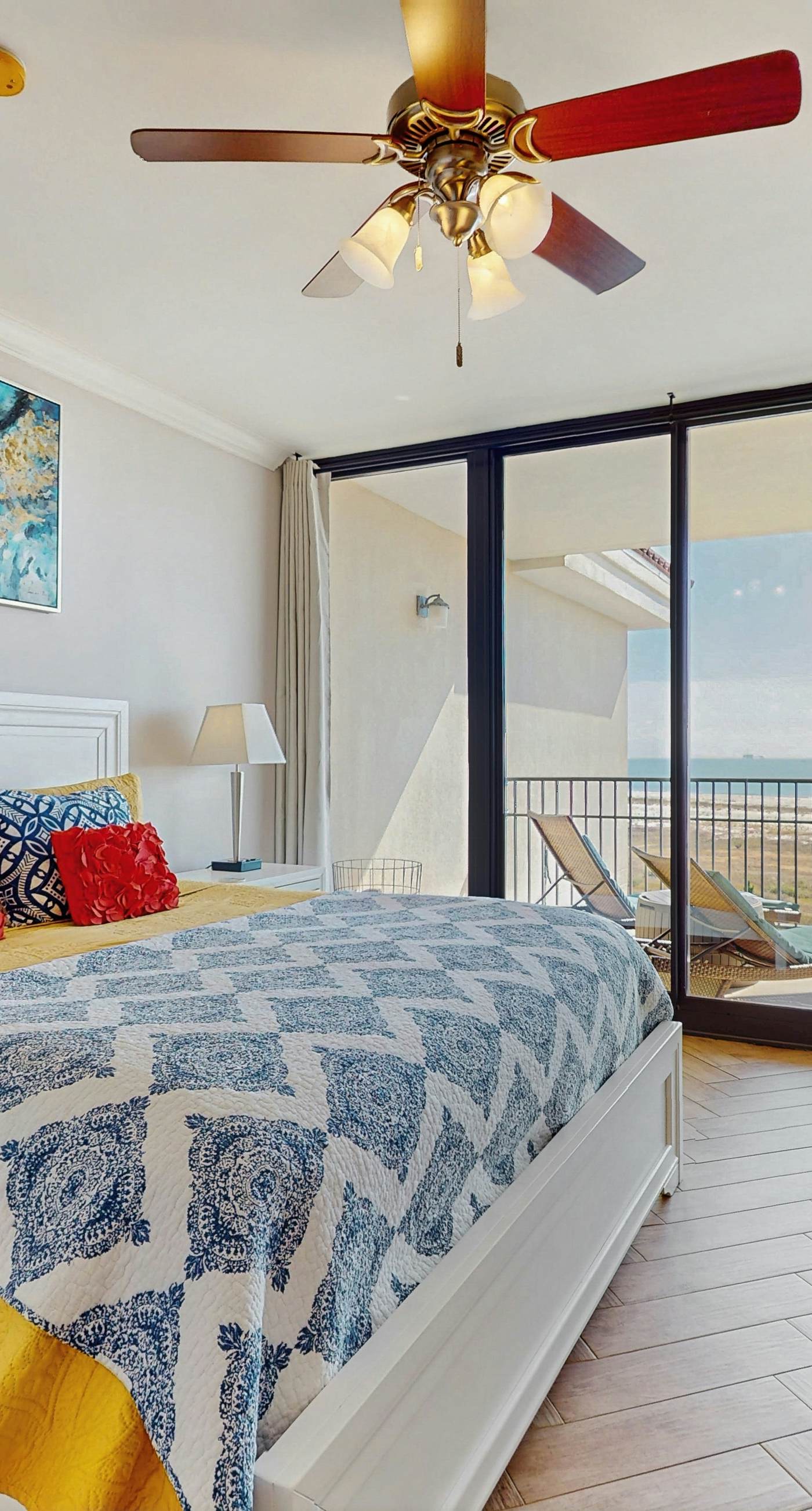 Bright & beachy waterfront condo with pools, tennis, gym, spacious balcony & W/D