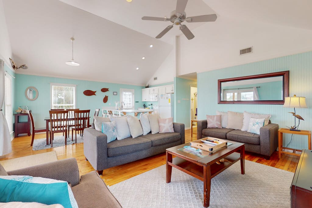 Dog-friendly house w/canal views, balcony, private washer/dryer - close to beach