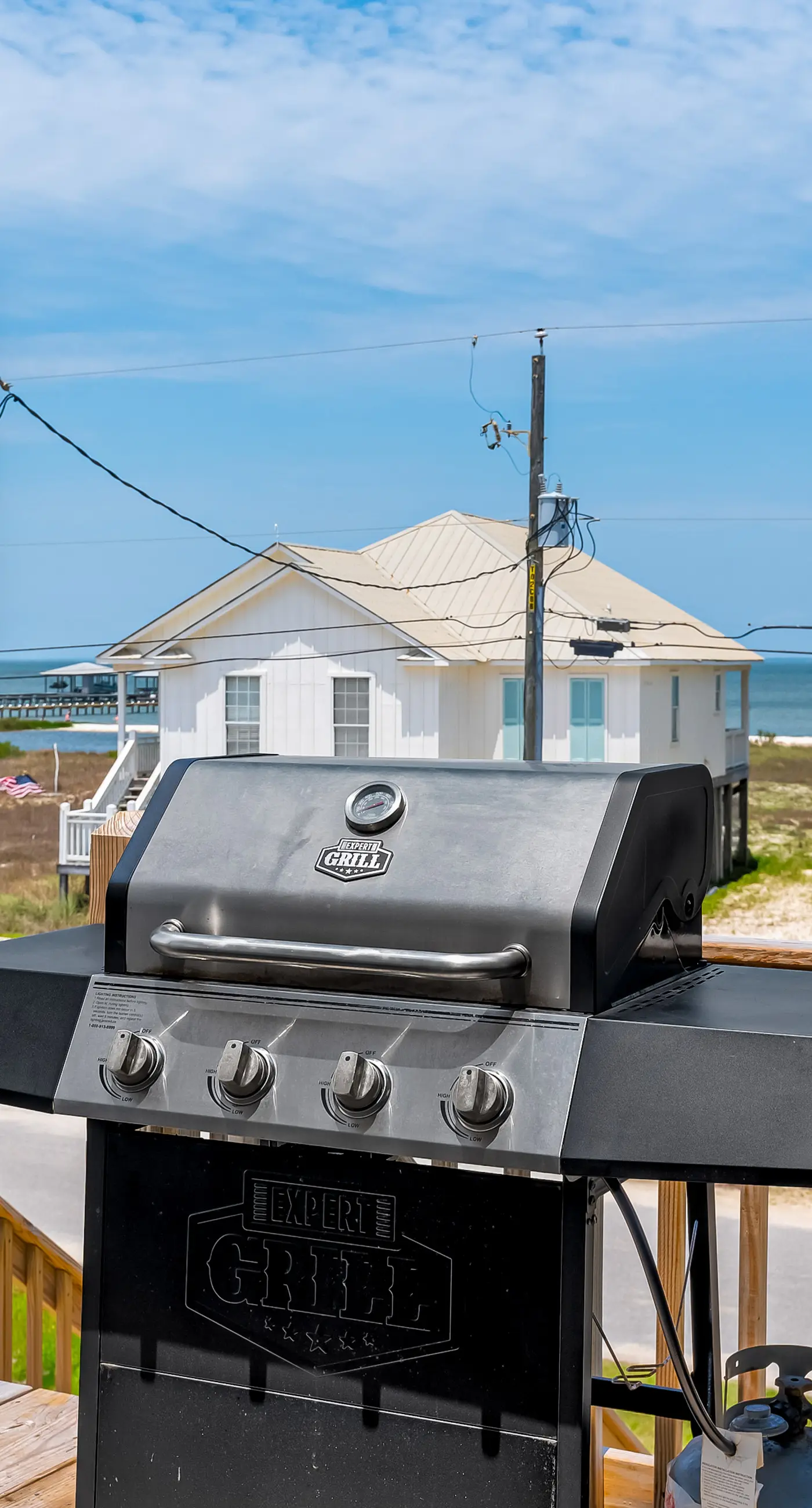 Beach house with Gulf views, deck, hot tub, new pool, grill, & WiFi
