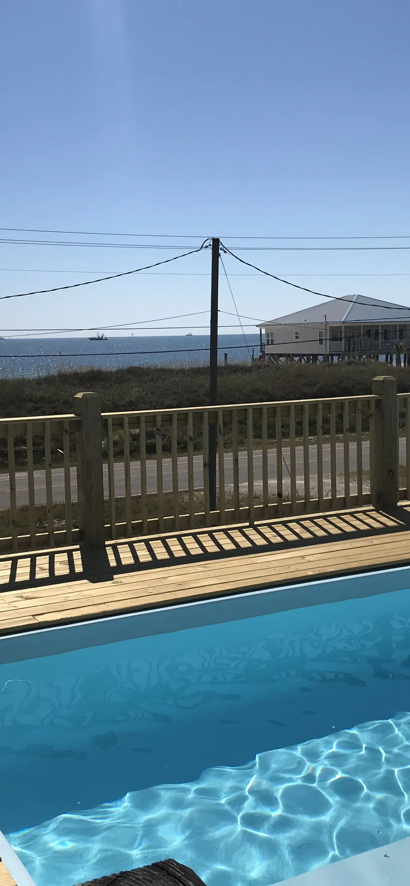 Beach house with Gulf views, deck, hot tub, new pool, grill, & WiFi
