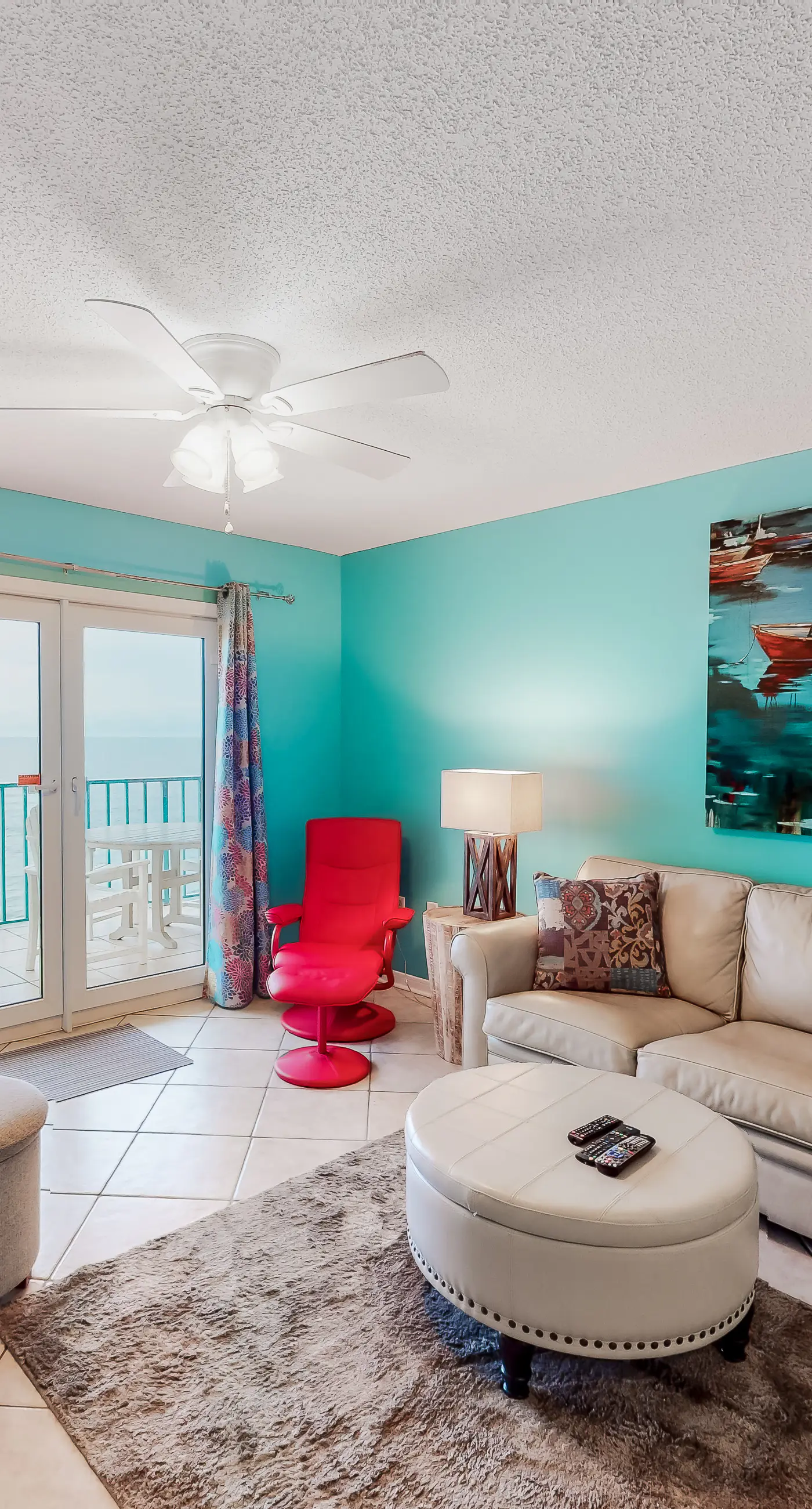 Gulf-front condo with central AC, balcony & pool