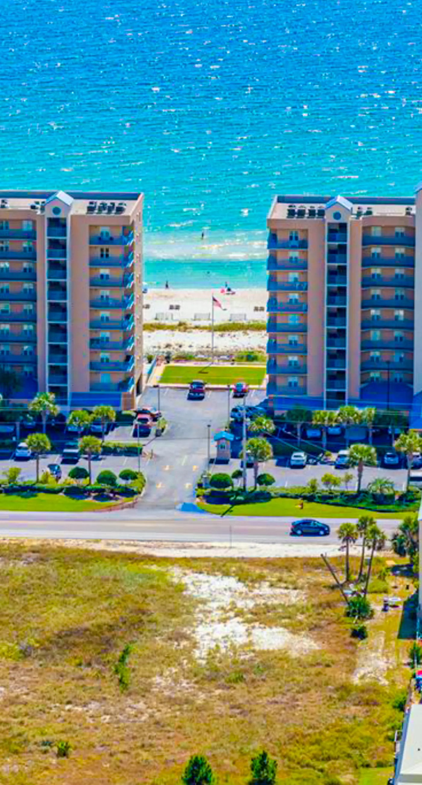 Gulf-front condo with central AC, balcony & pool