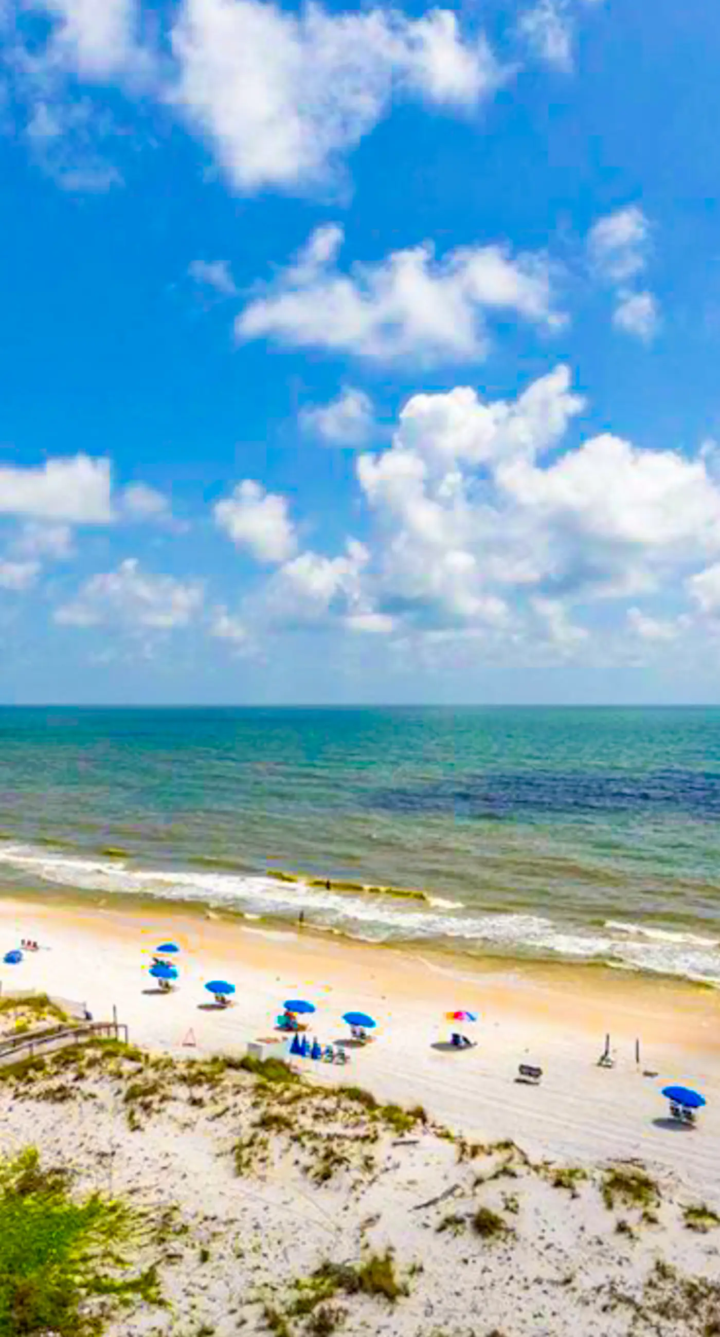 Gulf-front condo with central AC, balcony & pool