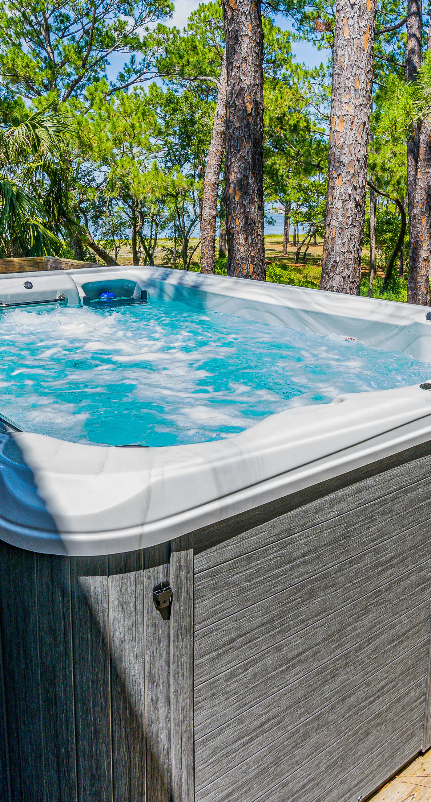 Bayfront home with Gulf views & deck with private swim spa - dog-friendly