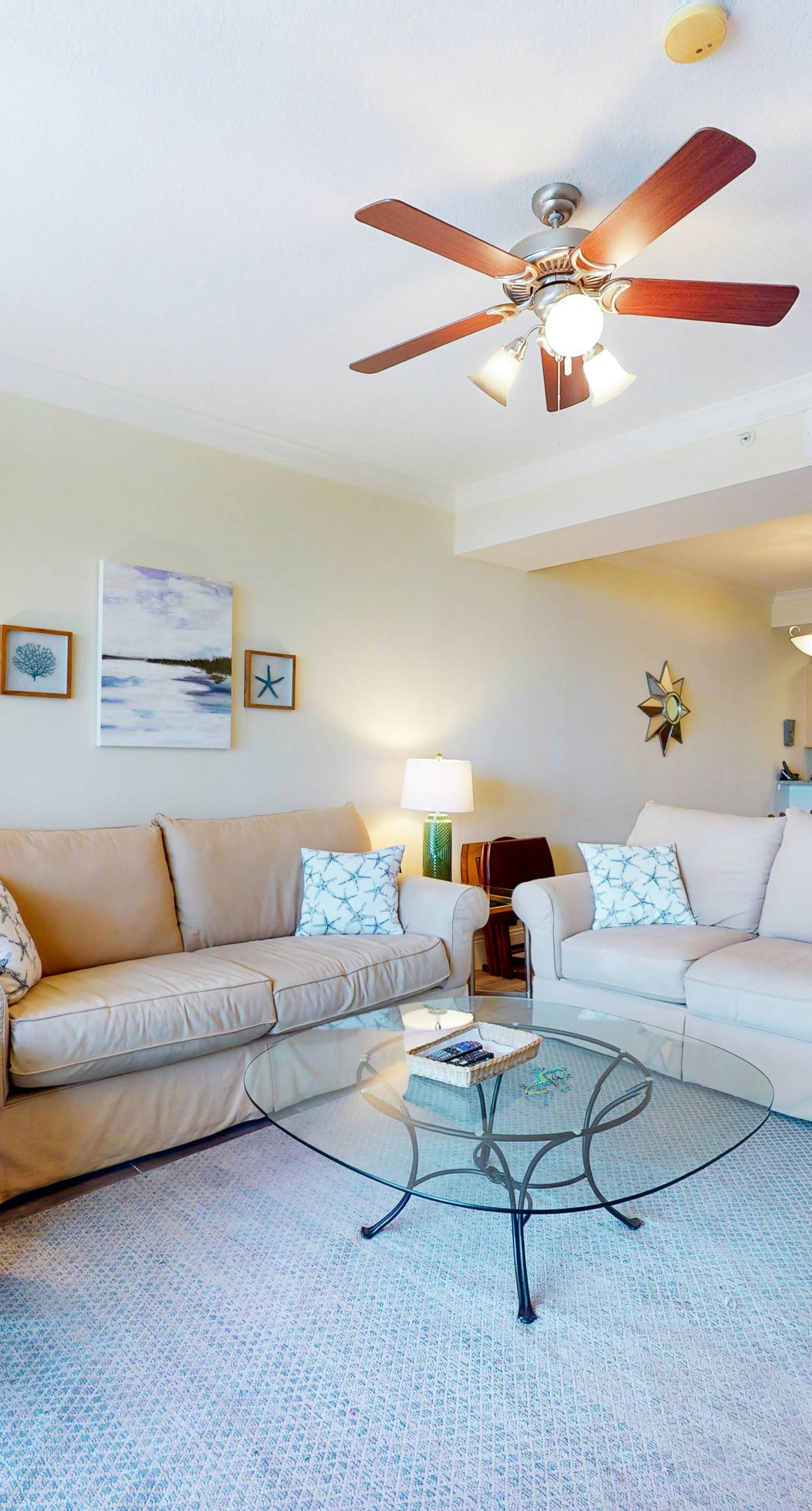 Beachfront condo with pool, hot tub, W/D, sauna, balcony, and tennis court