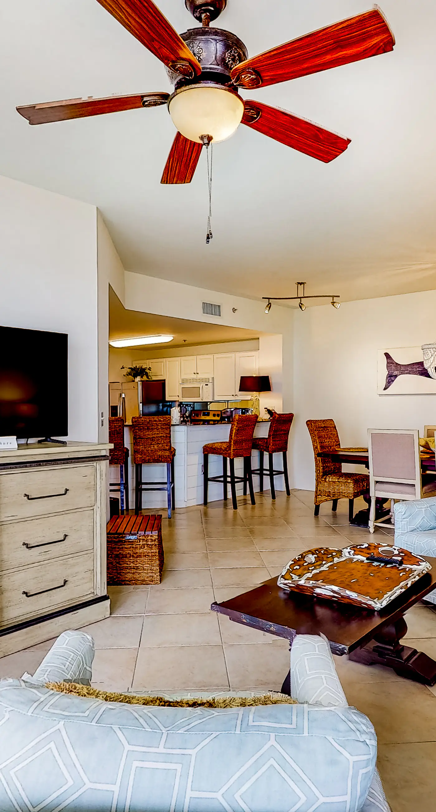 Peaceful water view condo with sauna, pool, tennis court, W&D, hot tub, & patio