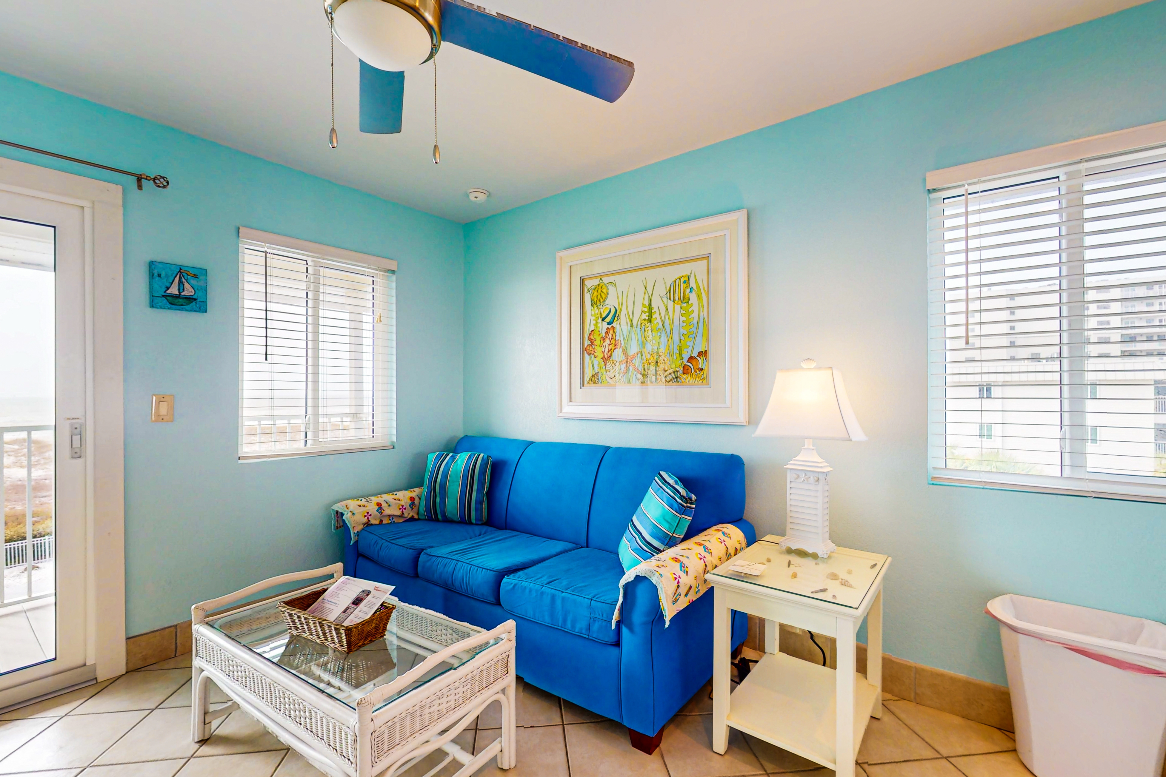 Gulfview condo with shared pools, sauna, and beach access