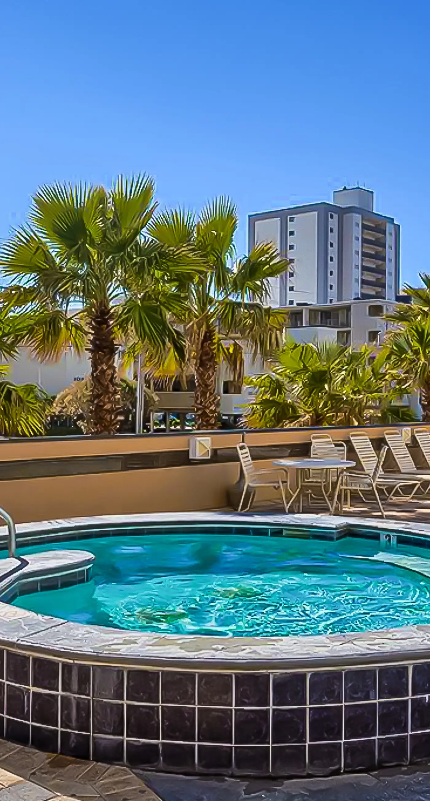 Gulfview condo with skywalk to the beach,  indoor & outdoor pool, & sauna